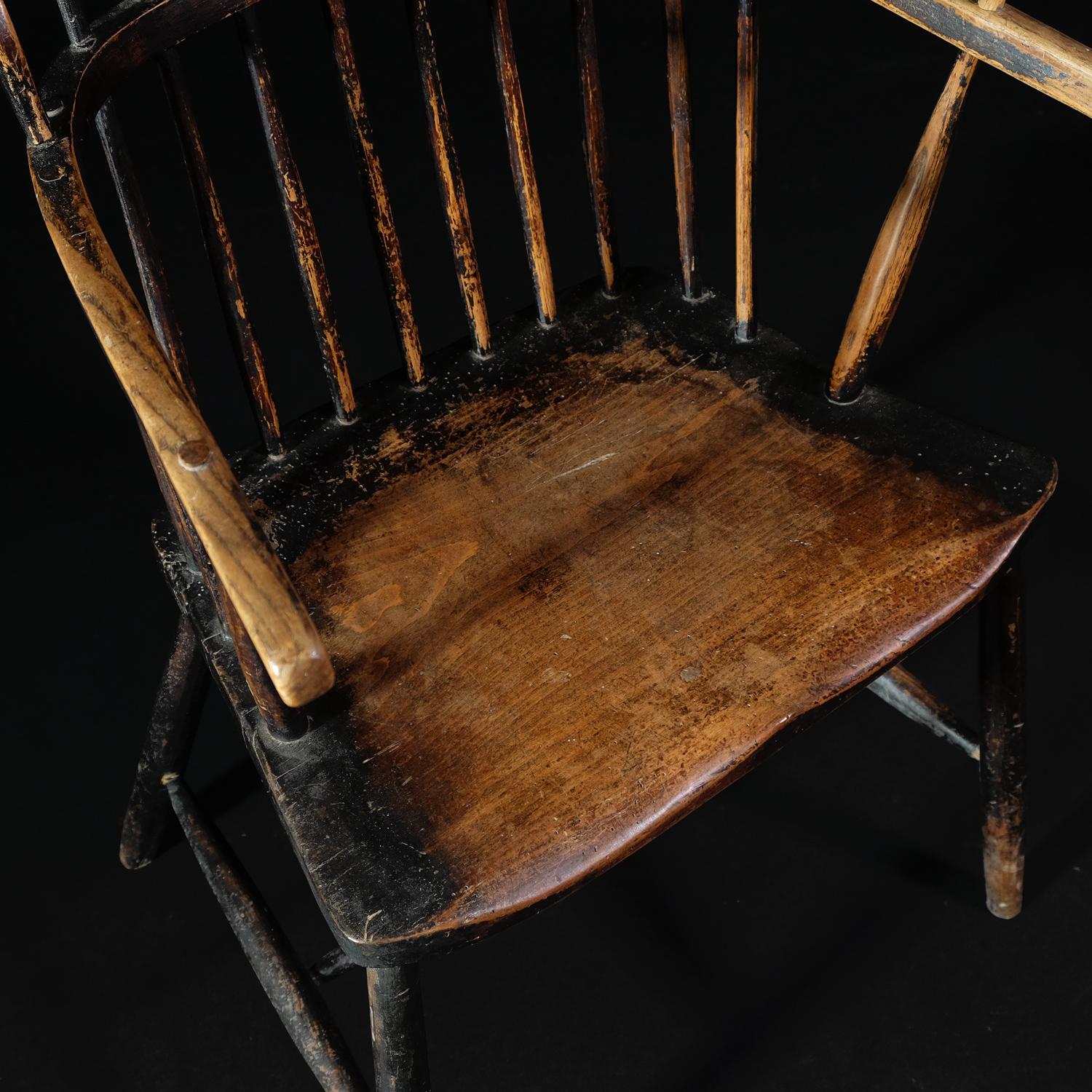 Early 19th Century Cornish English West Country Windsor Stick Chair, Farmhouse For Sale 1