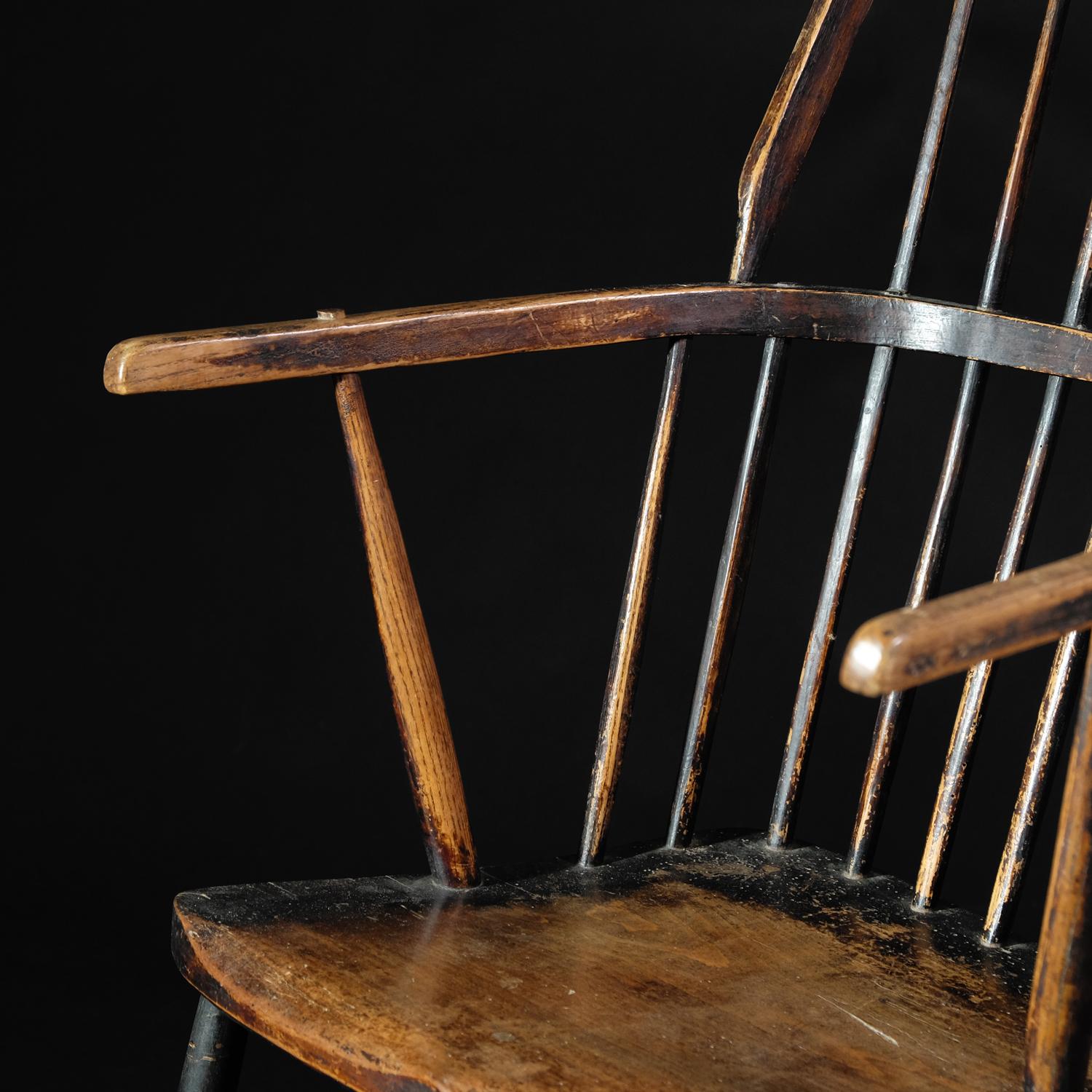 Early 19th Century Cornish English West Country Windsor Stick Chair, Farmhouse For Sale 4