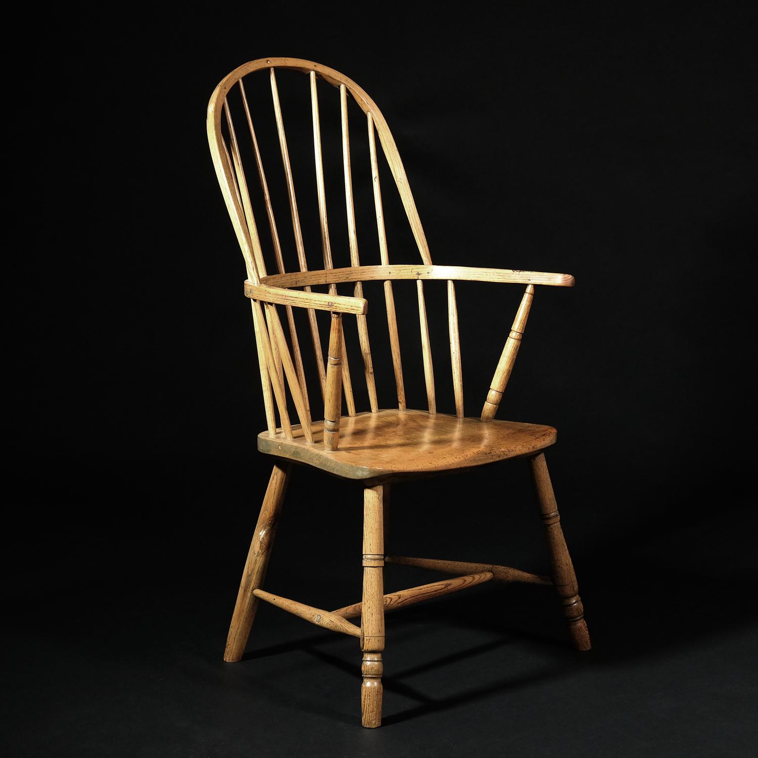 Hand-Carved Early 19th Century Cornish Windsor Chair, English, West Country, Sycamore