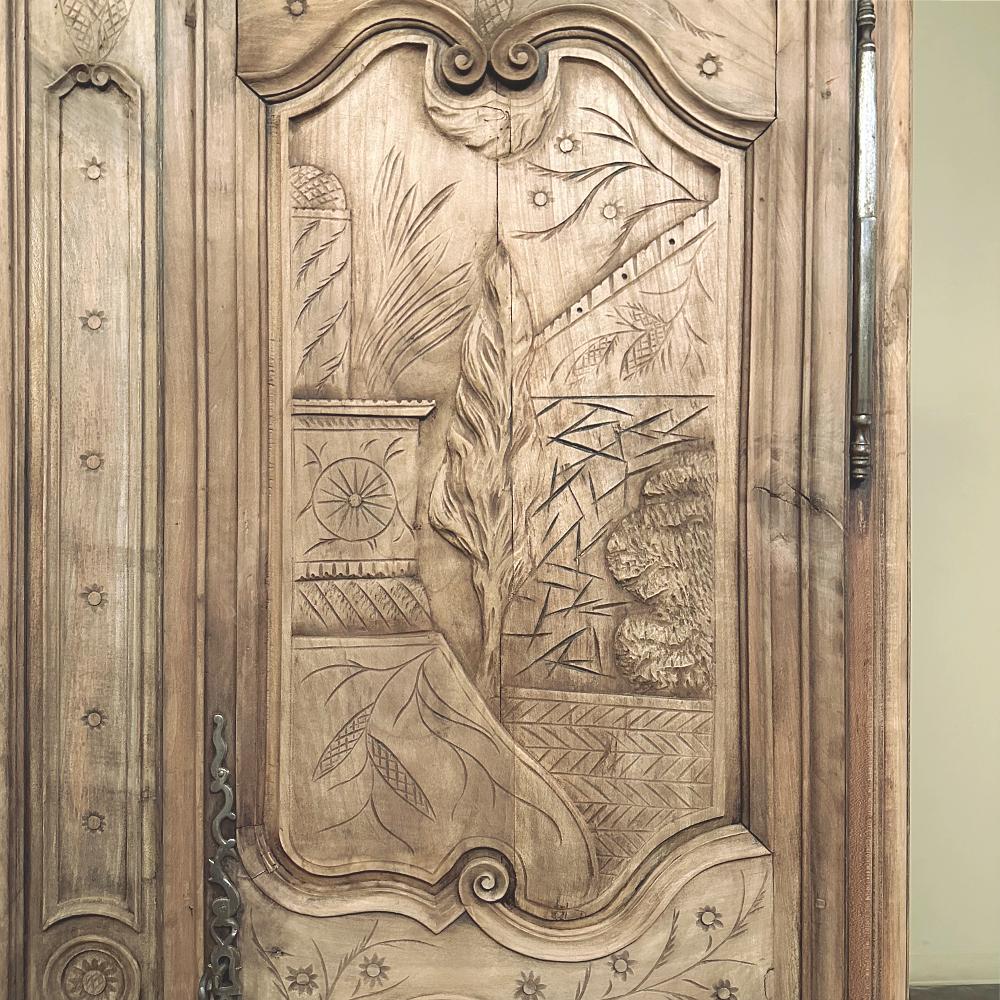 Steel Early 19th Century Country French Armoire from Lorraine in Stripped Oak