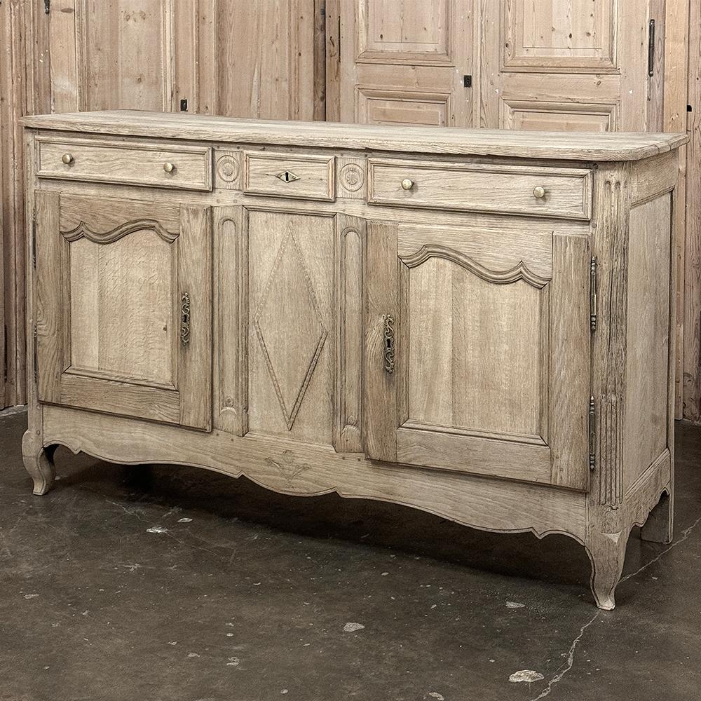 French Provincial Early 19th Century Country French Buffet in Stripped Oak
