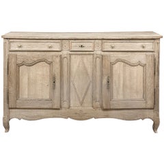 Early 19th Century Country French Buffet in Stripped Oak