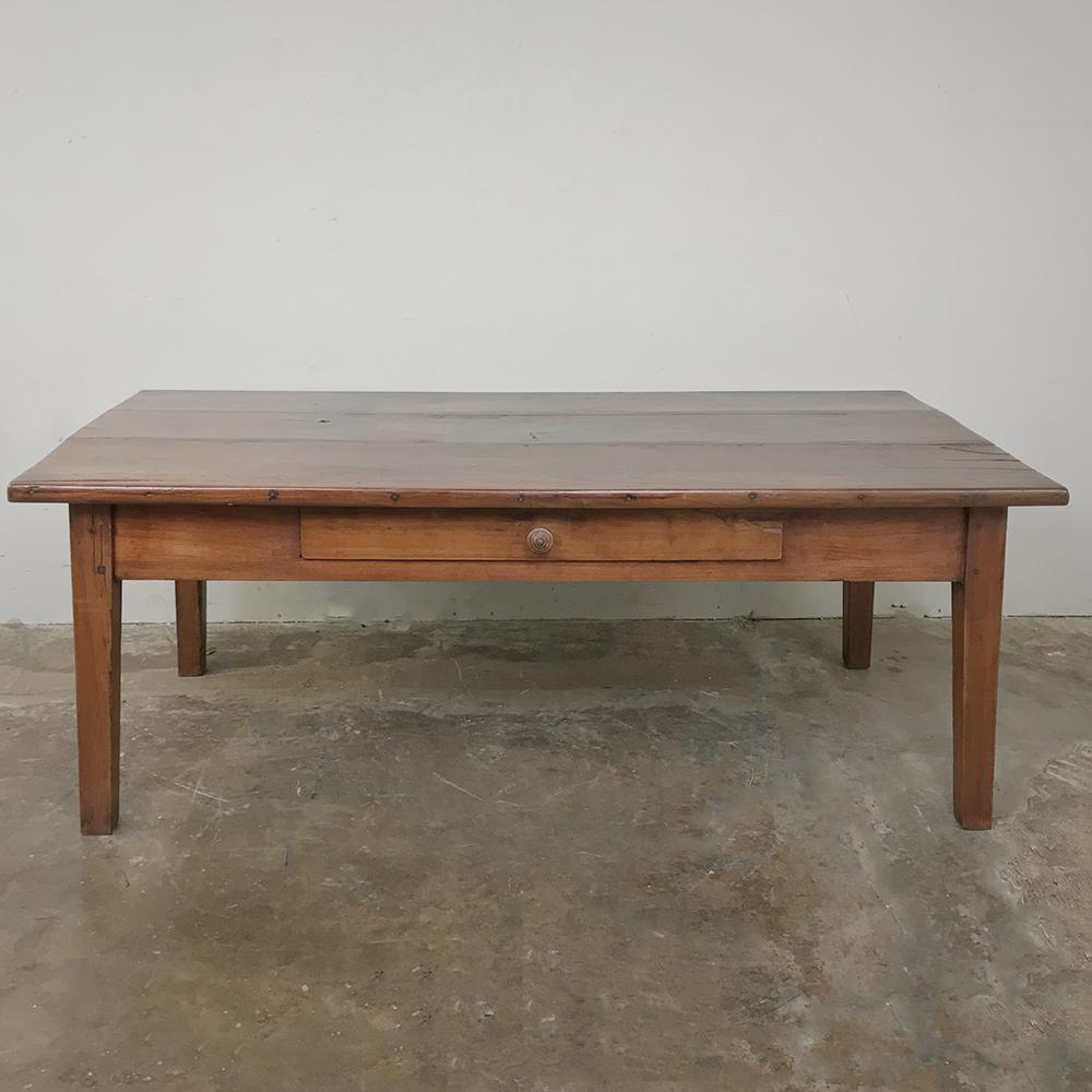 Hand-Crafted Early 19th Century Country French Fruitwood Coffee Table