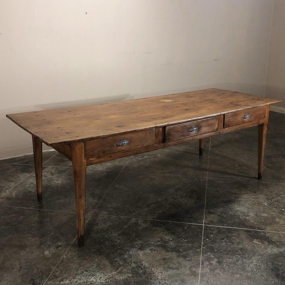 French Provincial Early 19th Century Country French Pine Farm Table - Desk