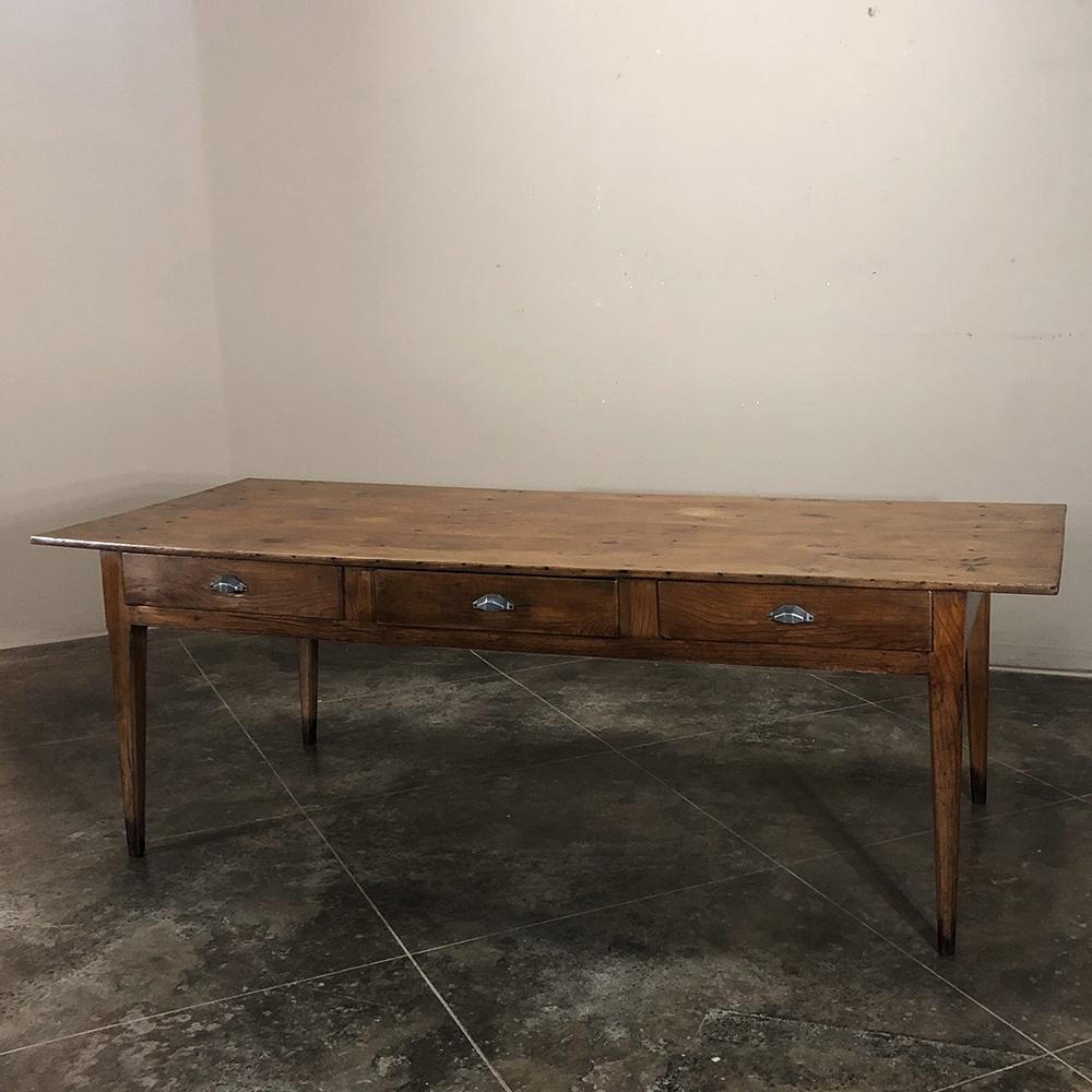 Hand-Crafted Early 19th Century Country French Pine Farm Table - Desk