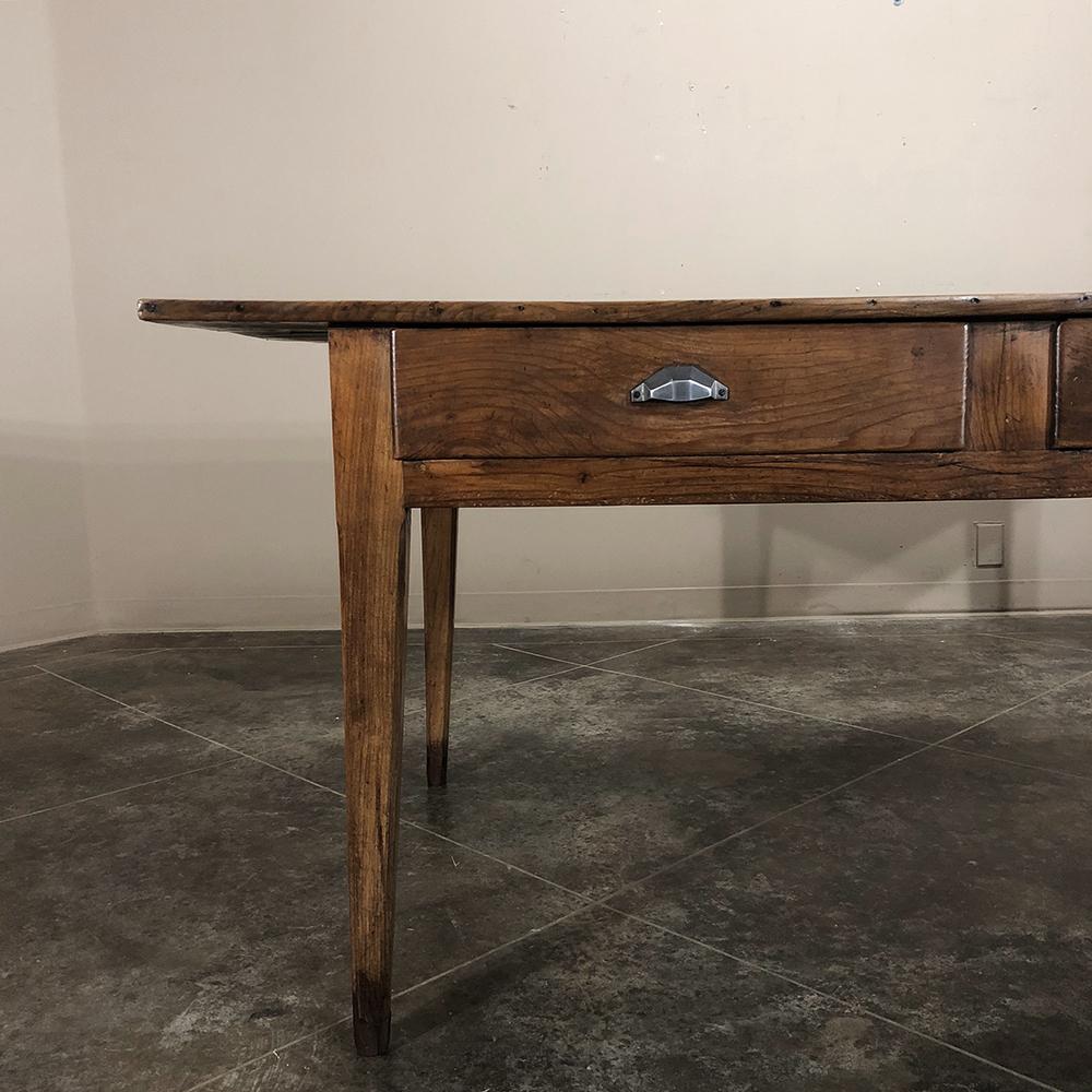 Mid-19th Century Early 19th Century Country French Pine Farm Table - Desk