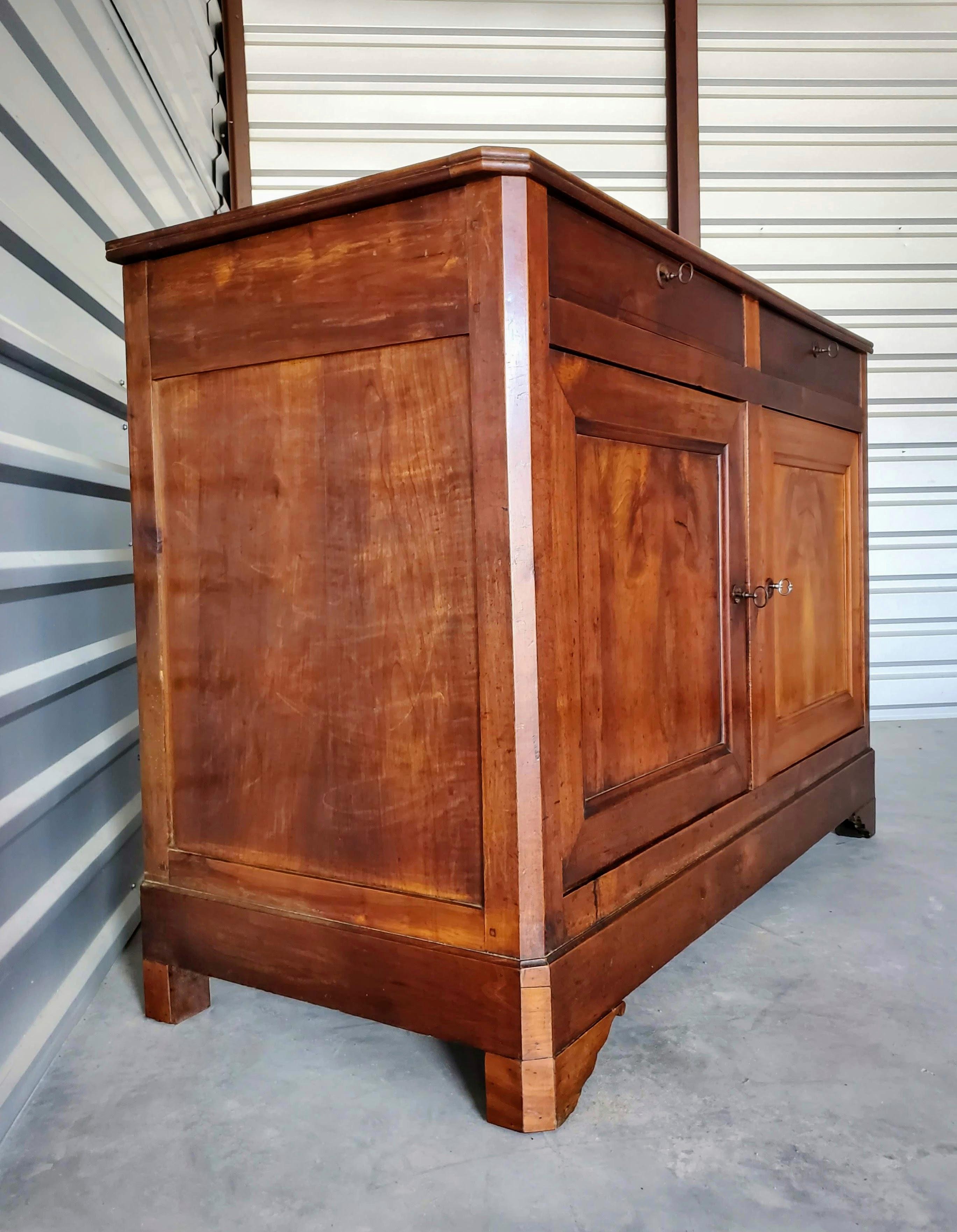 Antique Country French Provincial Farmhouse Louis Philippe Buffet 4