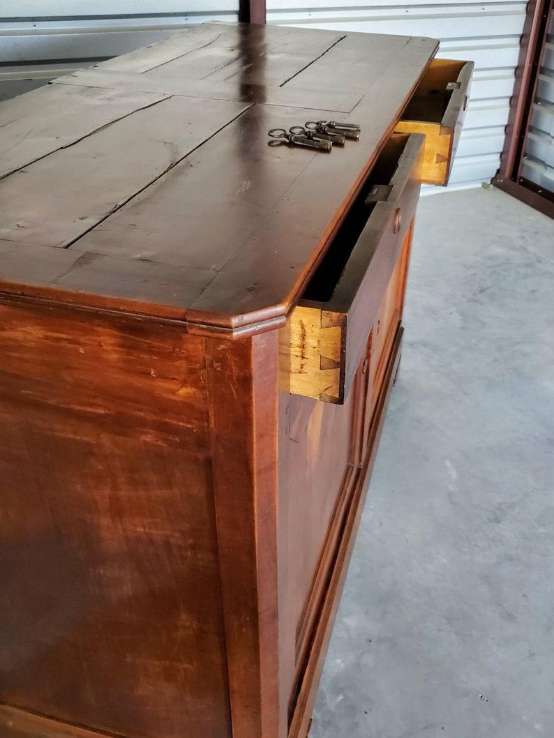 Antique Country French Provincial Farmhouse Louis Philippe Buffet In Good Condition In Forney, TX