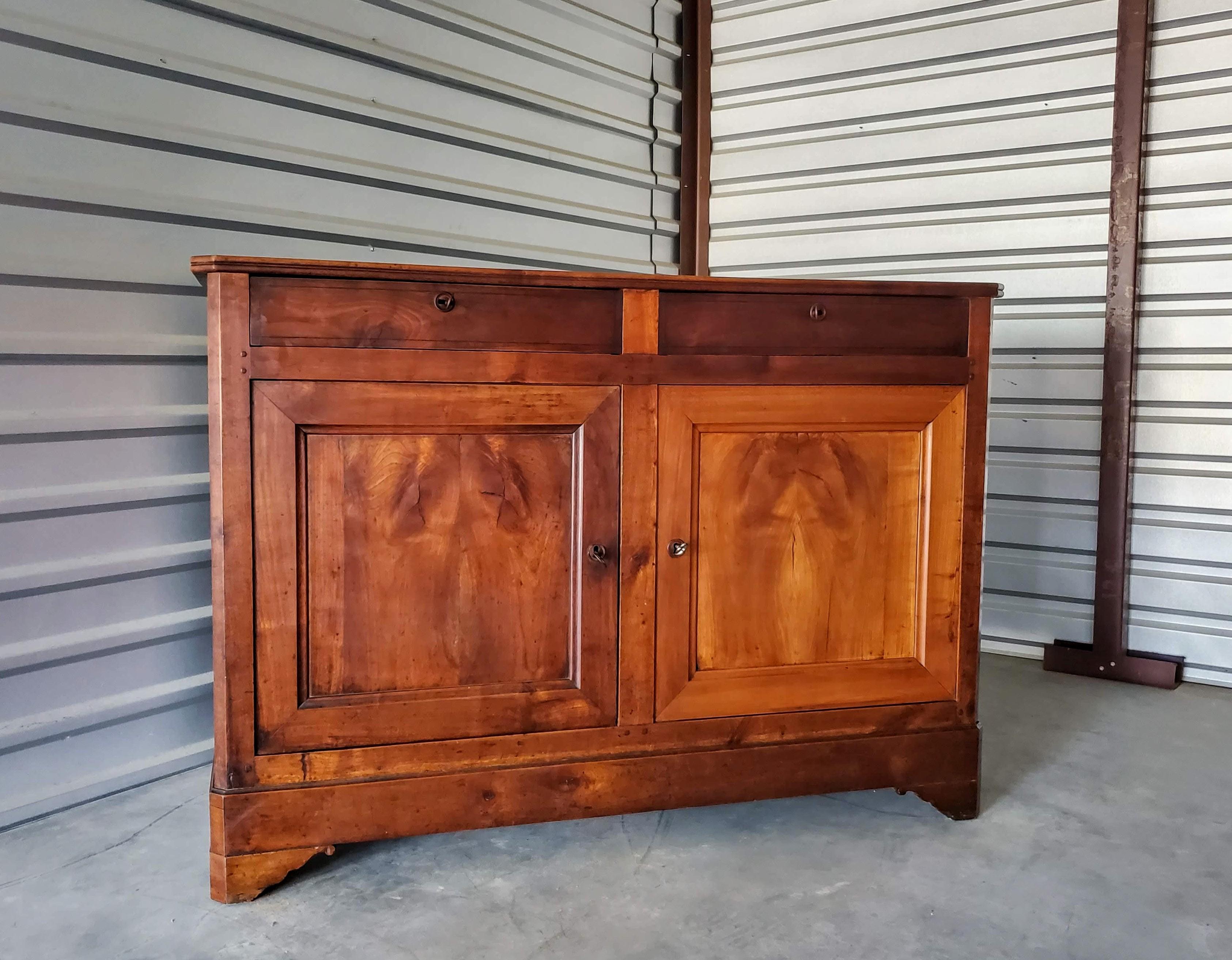 Walnut Antique Country French Provincial Farmhouse Louis Philippe Buffet