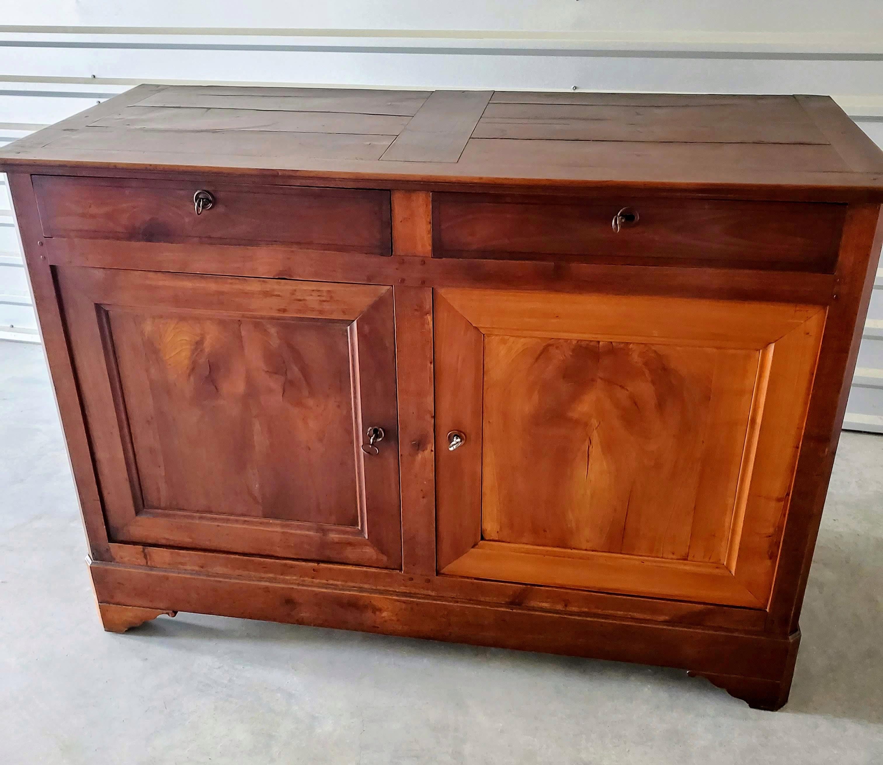 Antique Country French Provincial Farmhouse Louis Philippe Buffet 1