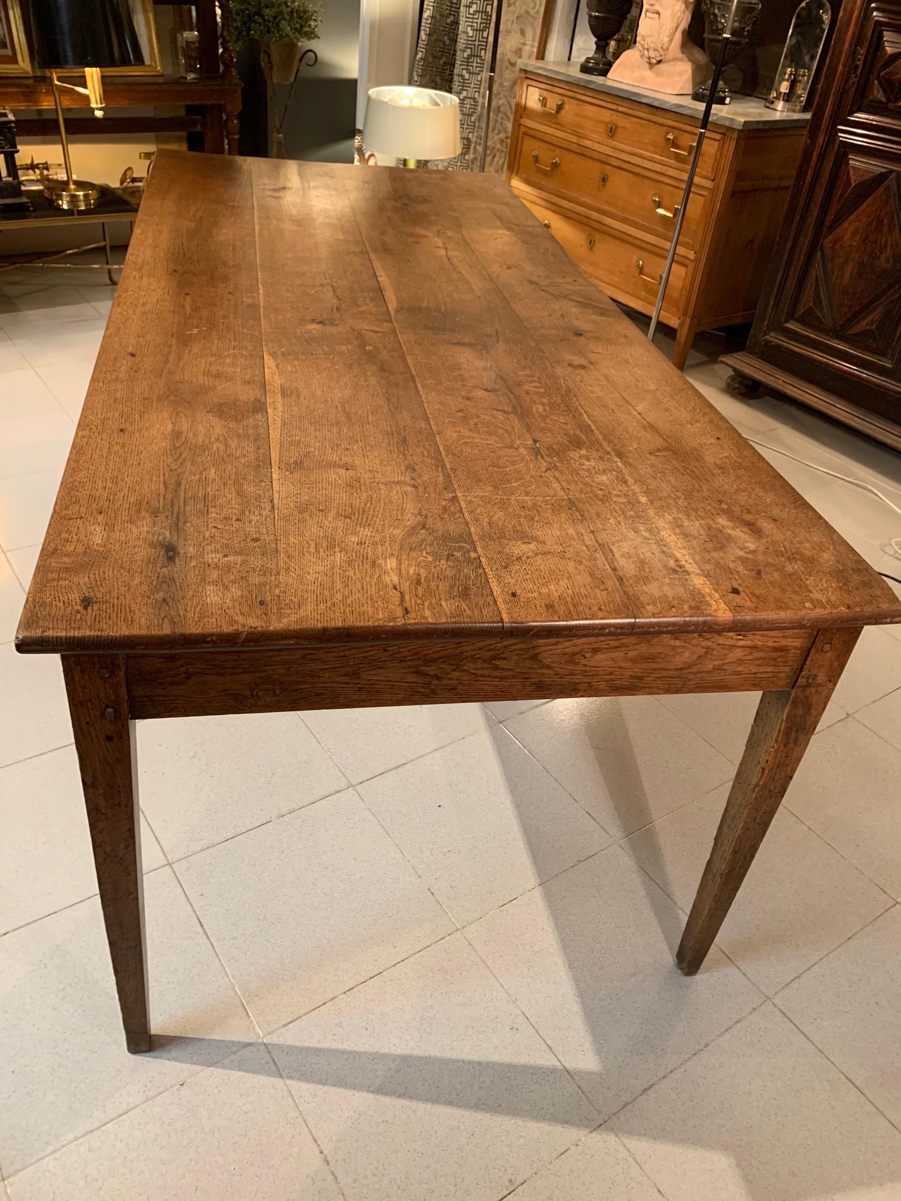  Early 19th Century Country  French Provincial Fruitwood Farm Table For Sale 6