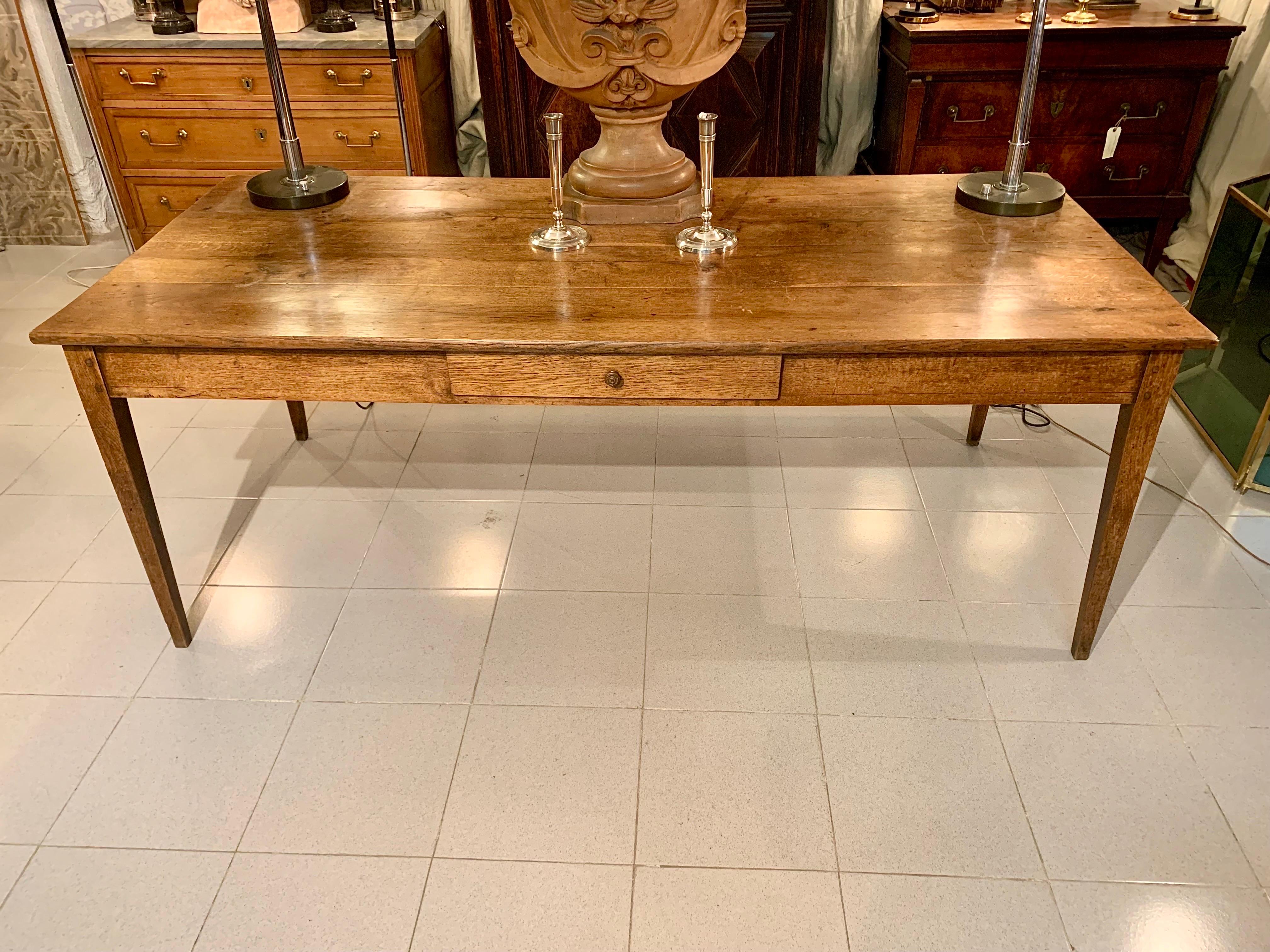 Early 19th Century Country  French Provincial Fruitwood Farm Table For Sale 7