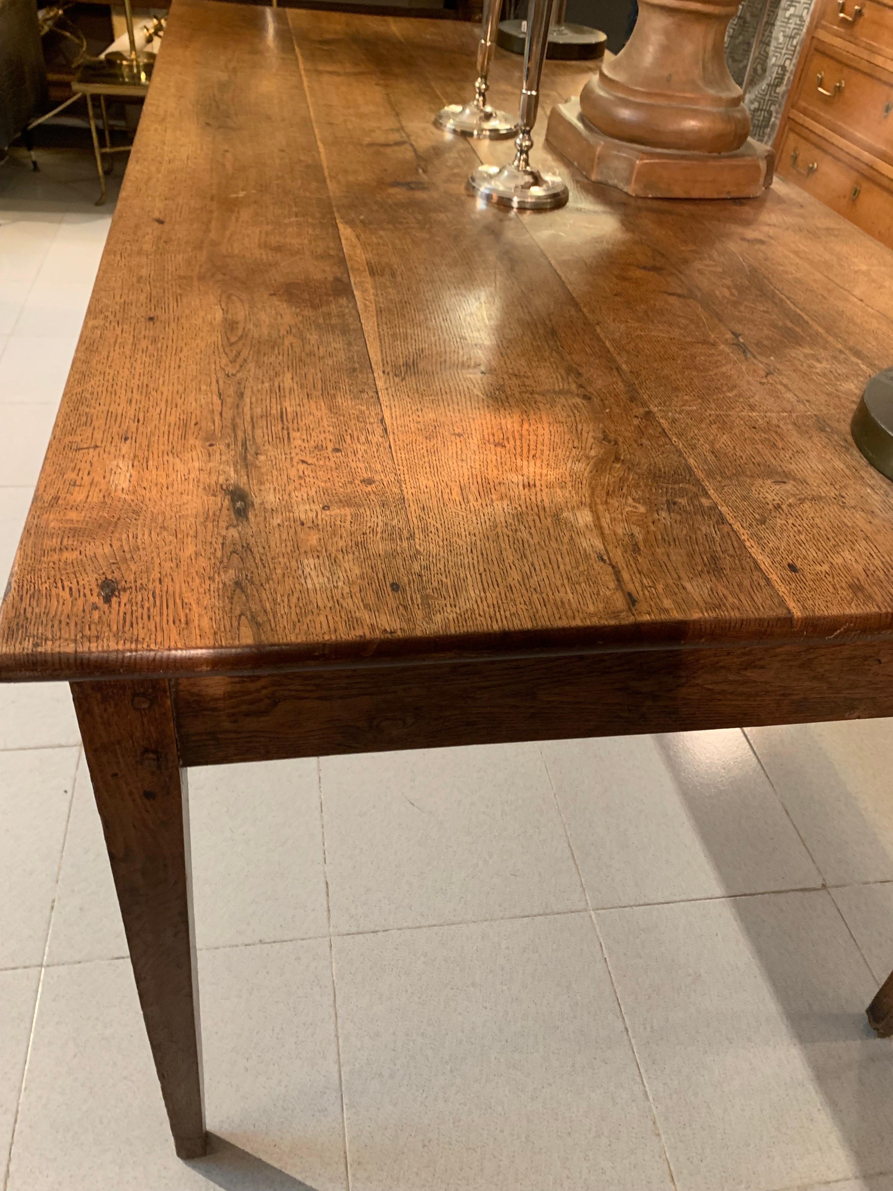  Early 19th Century Country  French Provincial Fruitwood Farm Table For Sale 8