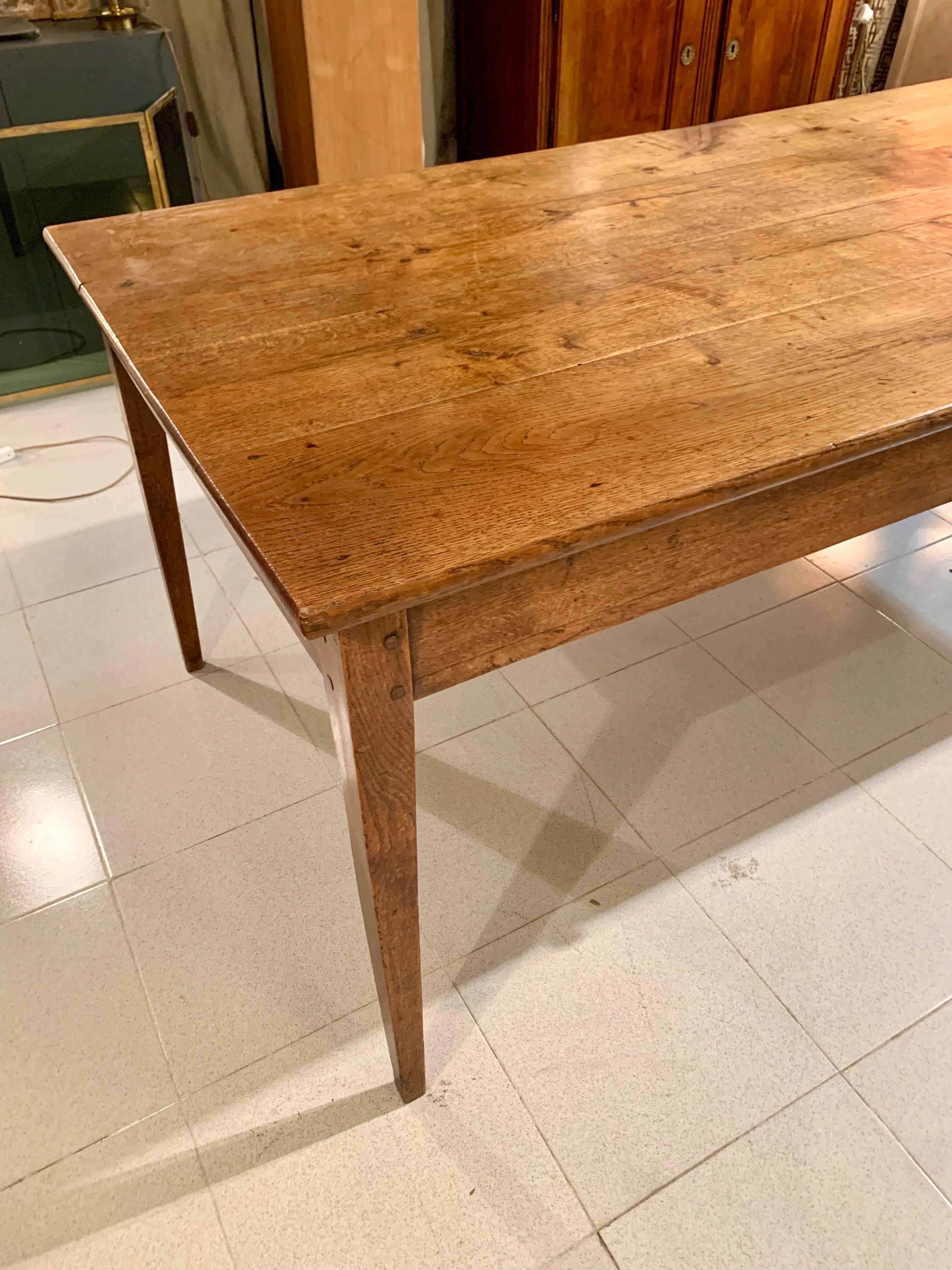  Early 19th Century Country  French Provincial Fruitwood Farm Table For Sale 3