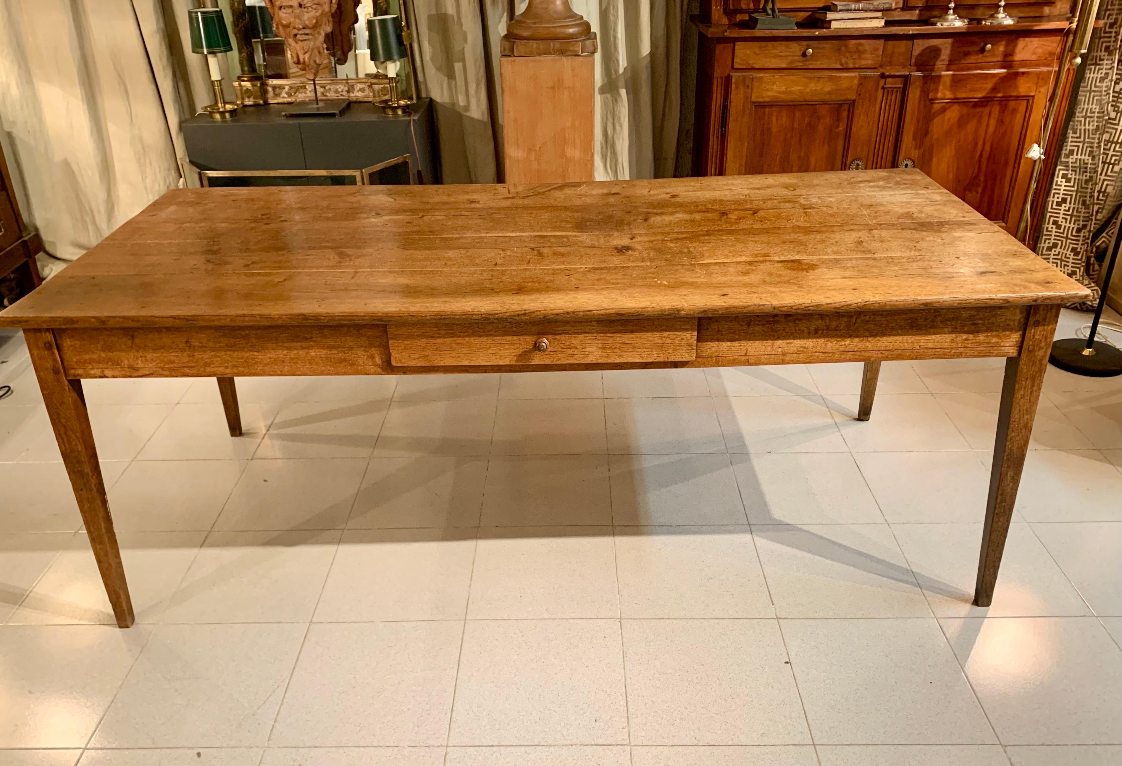  Early 19th Century Country  French Provincial Fruitwood Farm Table For Sale 4
