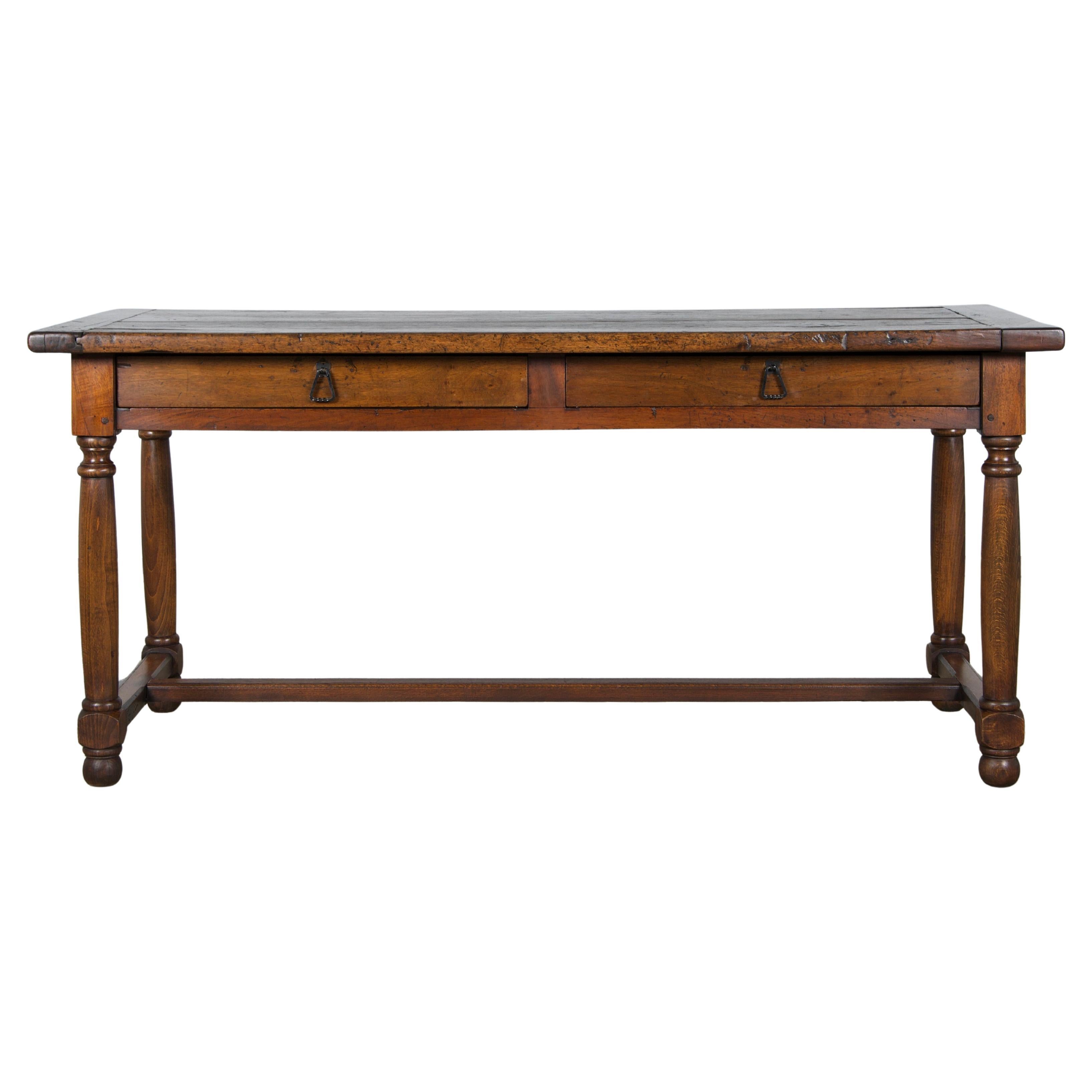Early 19th Century Country French Provincial Oak Farmhouse Trestle Table
