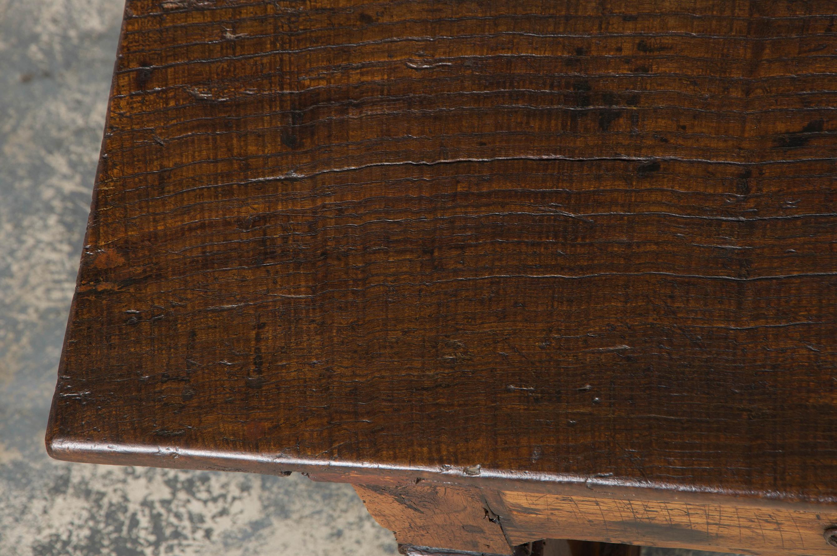 Ferro battuto Early 19th Century Country French Provincial Oak Kitchen Island in vendita