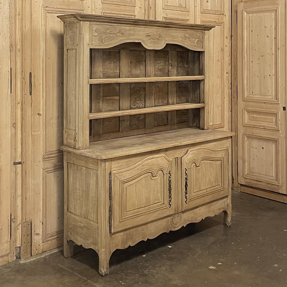 Hand-Crafted Early 19th Century Country French Vaisselier ~ Buffet in Stripped Oak