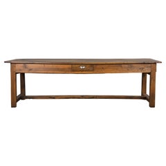 Antique Early 19th Century Country French Walnut Farmhouse Trestle Harvest Table