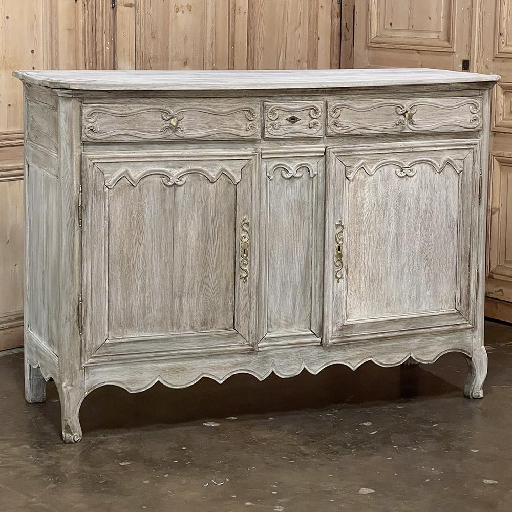 Hand-Crafted Early 19th Century Country French Whitewashed Buffet For Sale