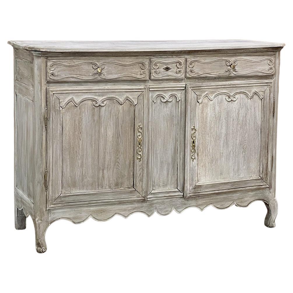 Early 19th Century Country French Whitewashed Buffet For Sale