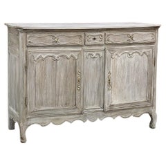 Antique Early 19th Century Country French Whitewashed Buffet