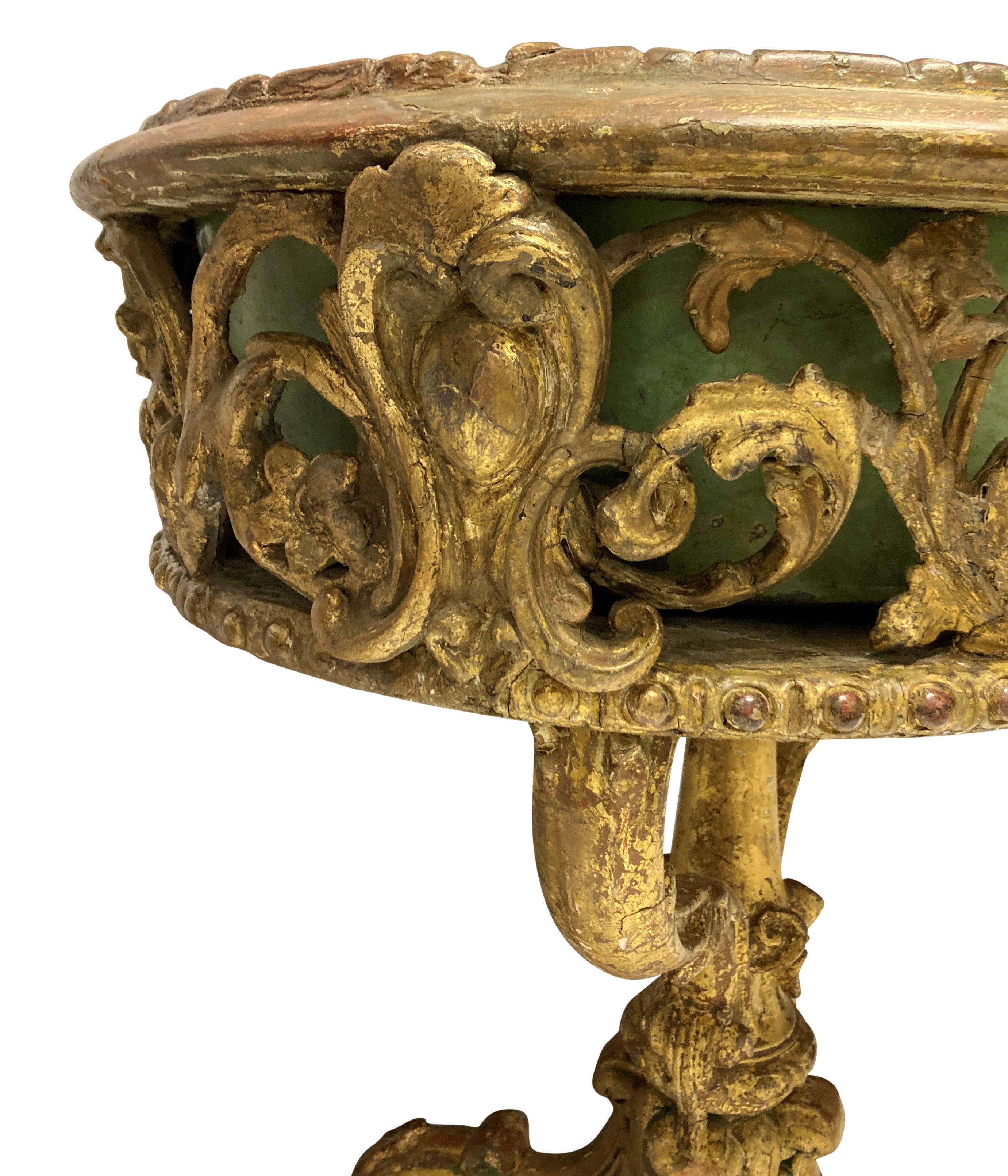 French Early 19th Century Country House Giltwood Jardiniere For Sale