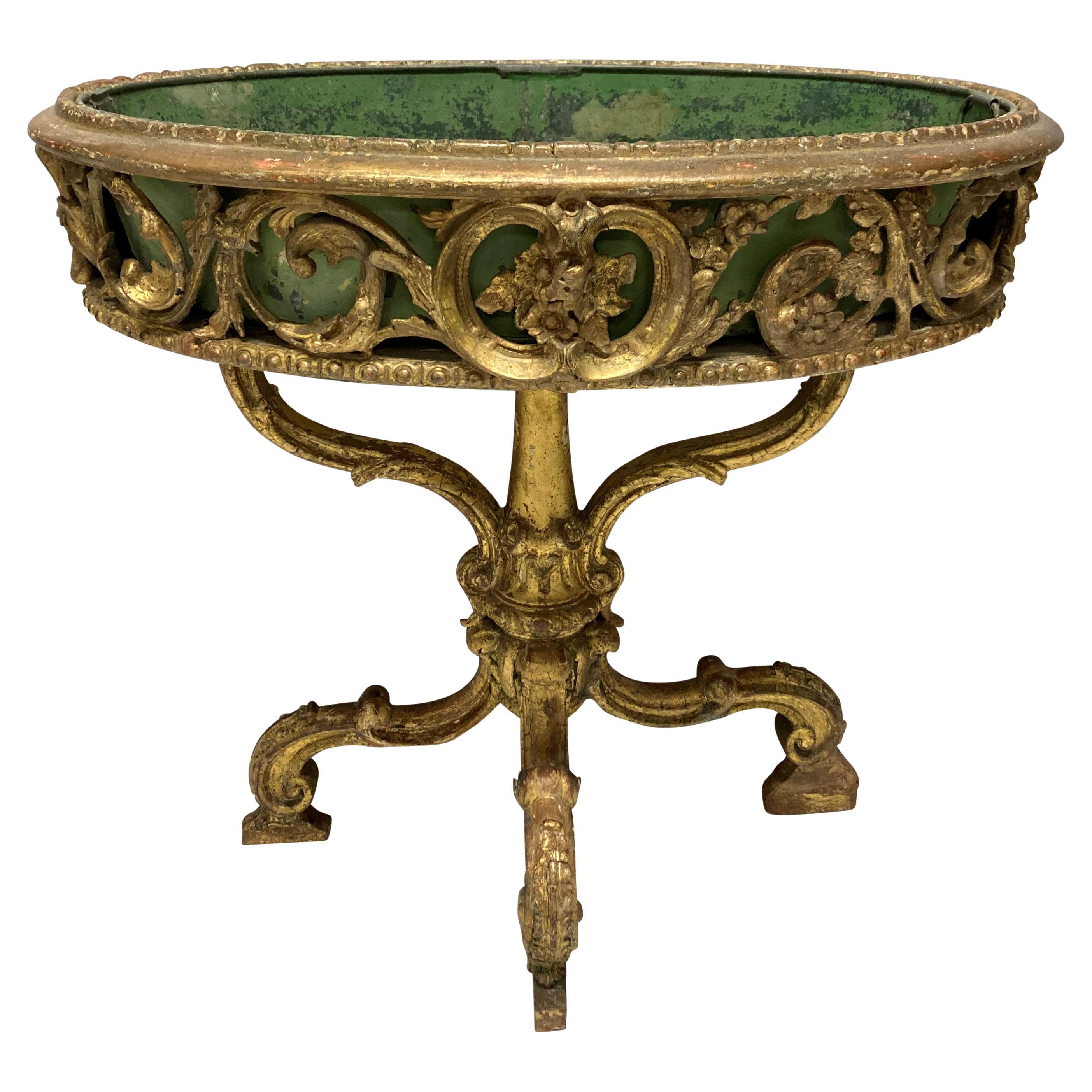 Early 19th Century Country House Giltwood Jardiniere For Sale