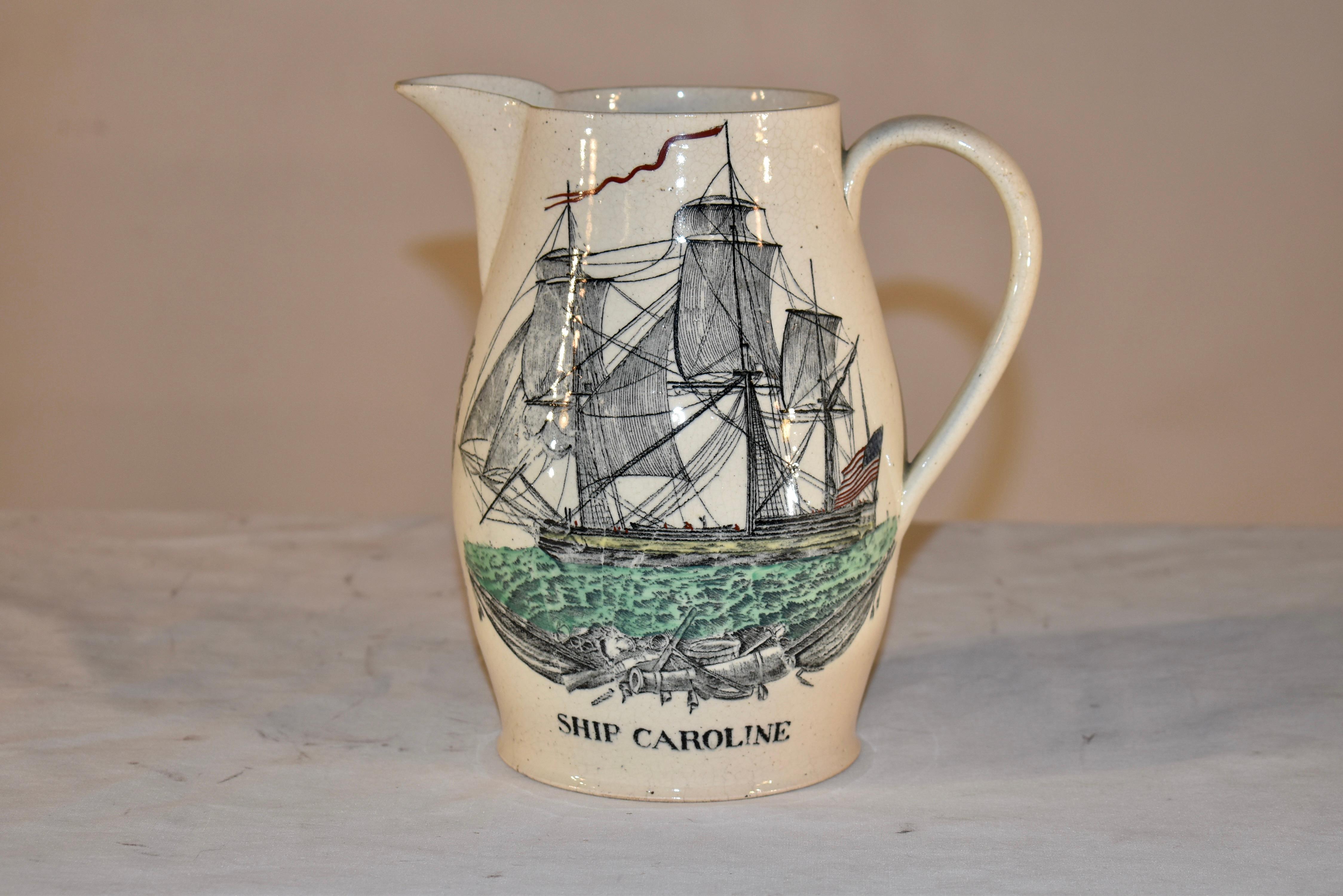 Anglais Pichet de Liverpool en Creamware du début du 19e siècle en vente