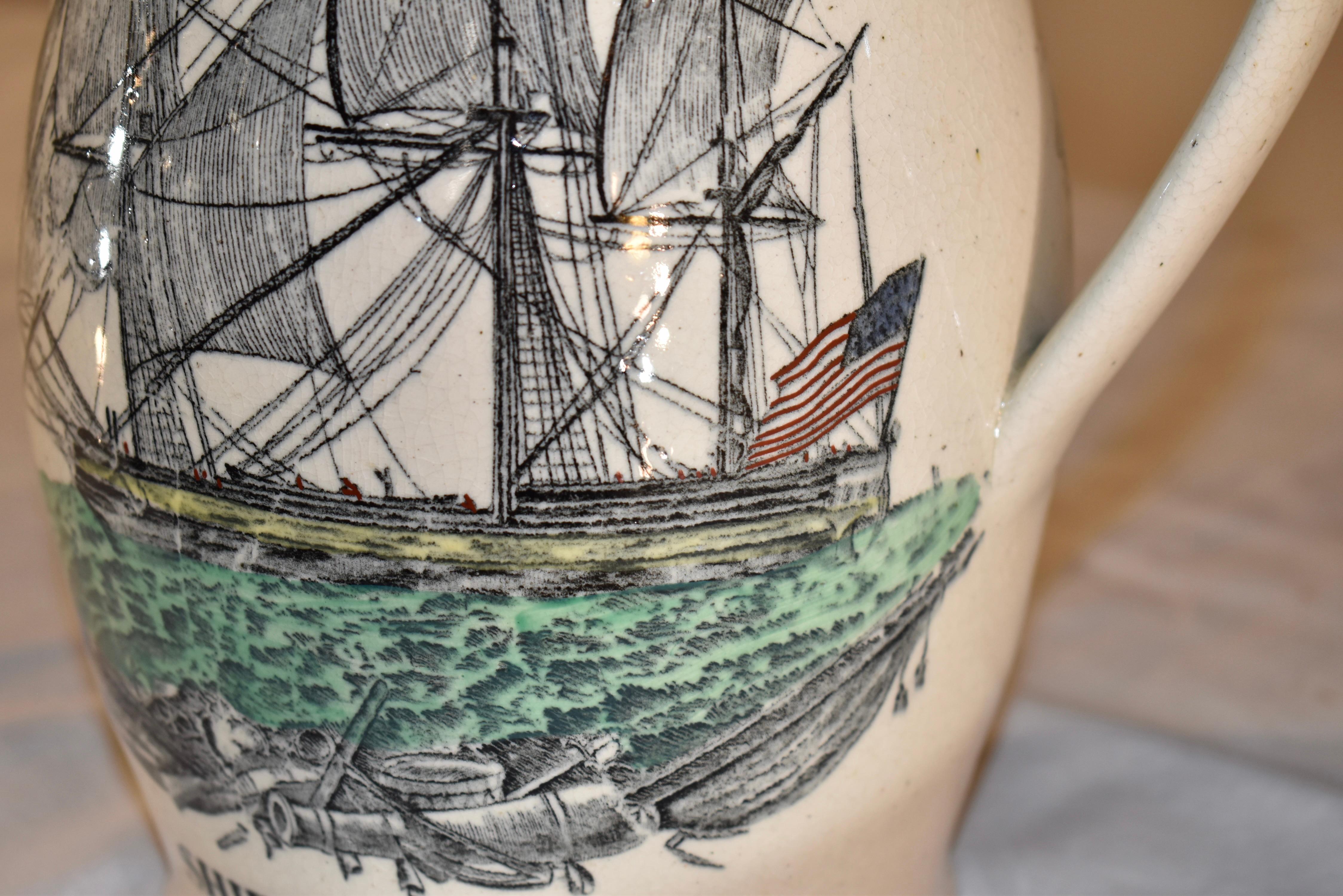 Pichet de Liverpool en Creamware du début du 19e siècle Bon état - En vente à High Point, NC