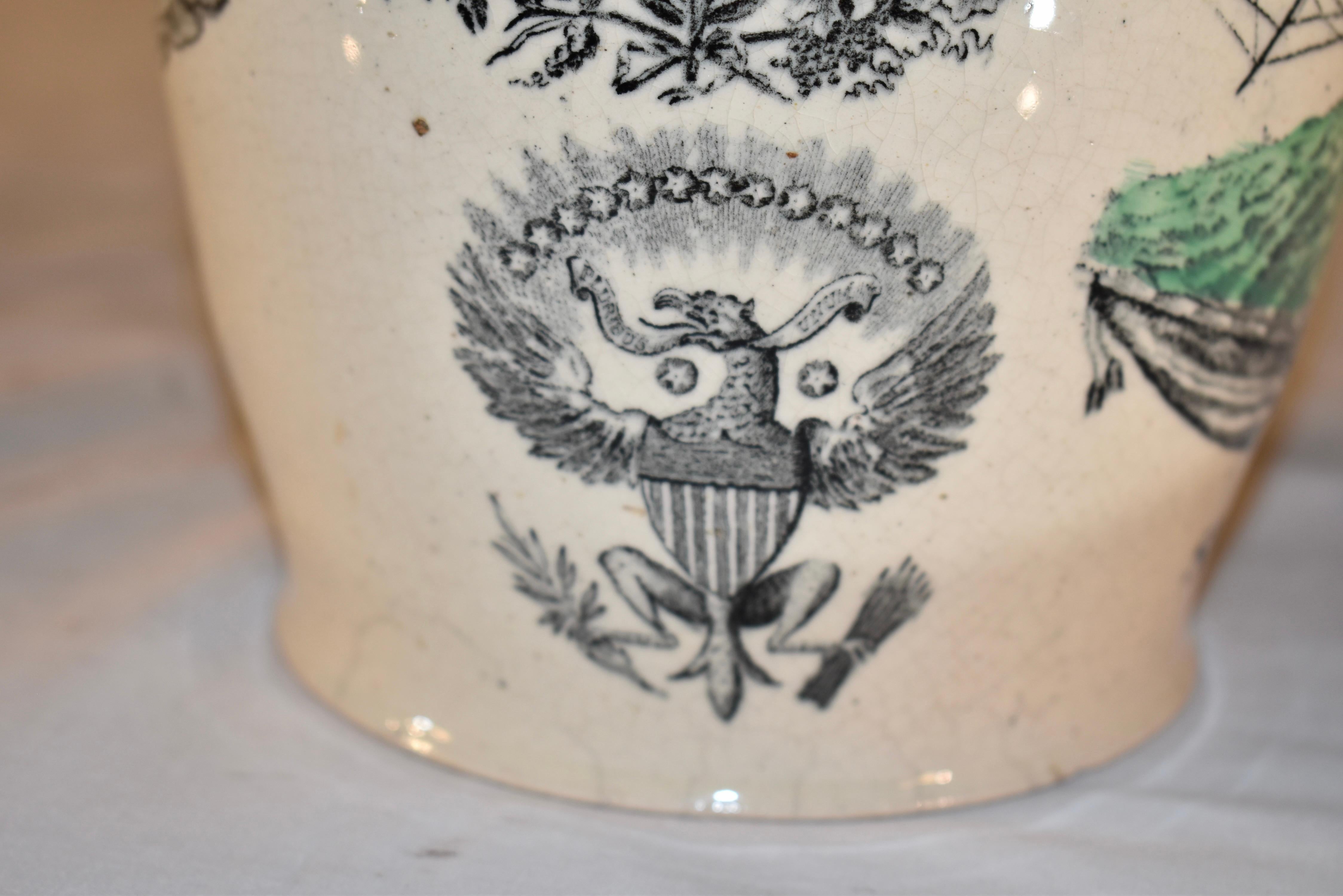 XIXe siècle Pichet de Liverpool en Creamware du début du 19e siècle en vente