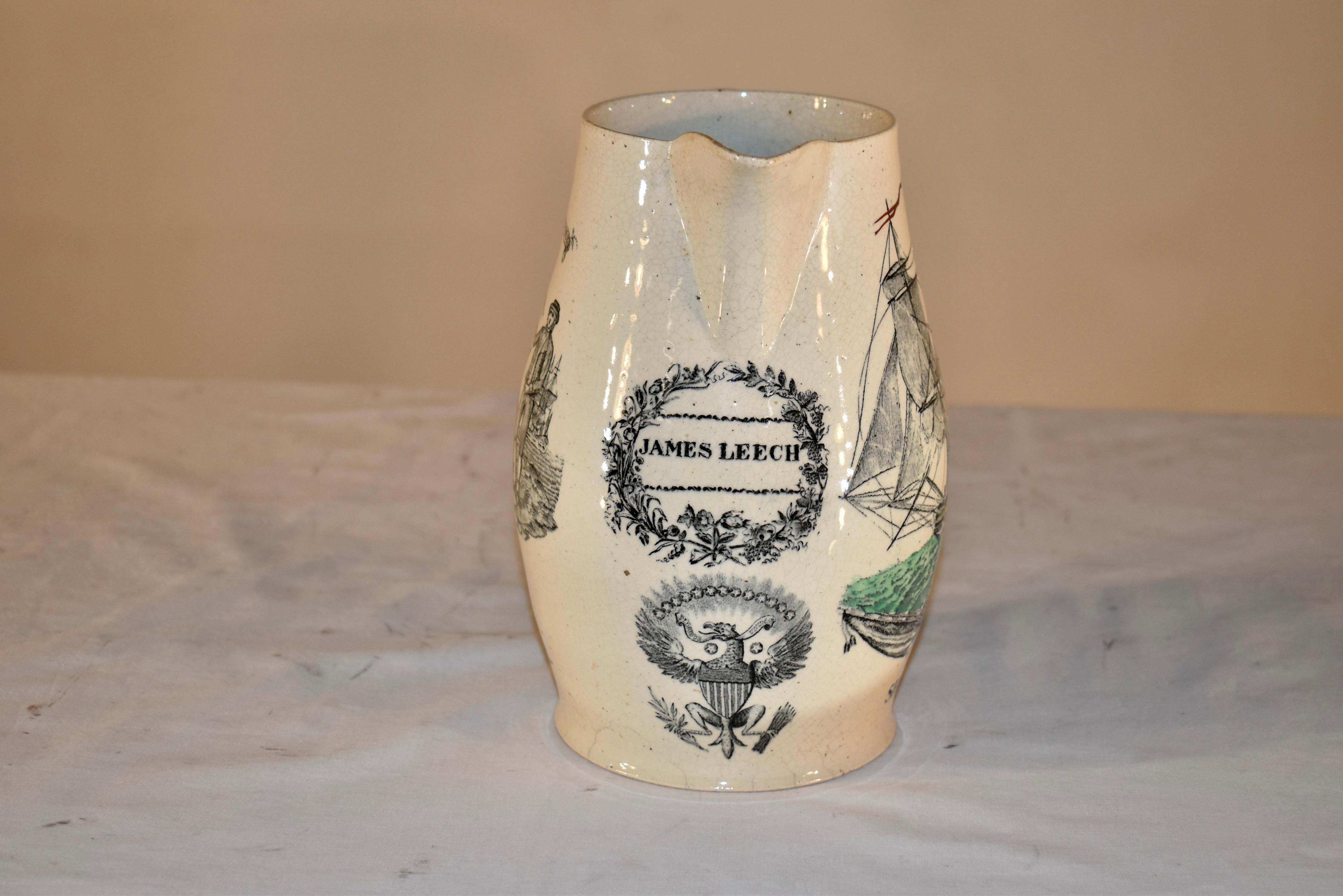 Pichet de Liverpool en Creamware du début du 19e siècle en vente 1
