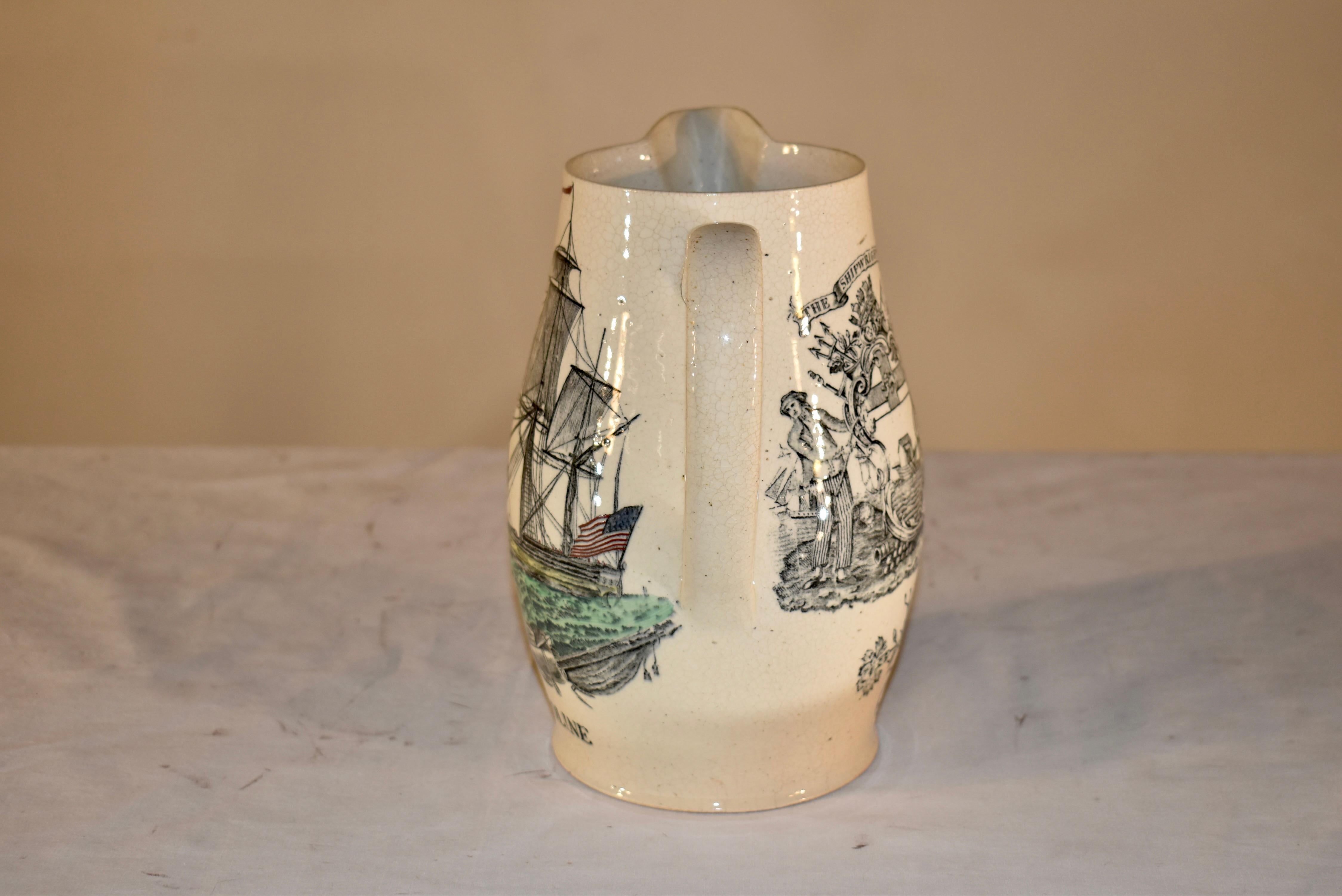 Pichet de Liverpool en Creamware du début du 19e siècle en vente 2