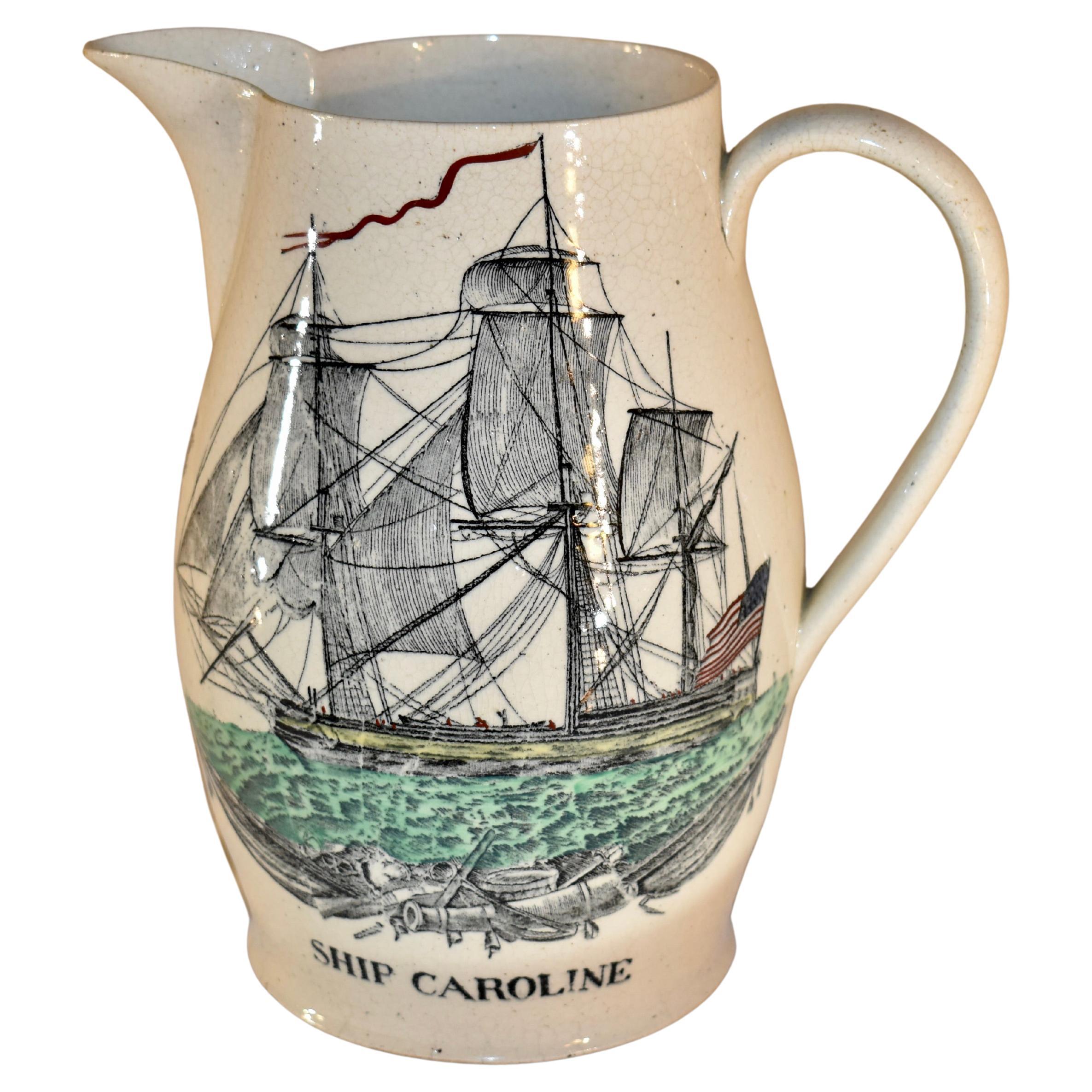 Pichet de Liverpool en Creamware du début du 19e siècle en vente