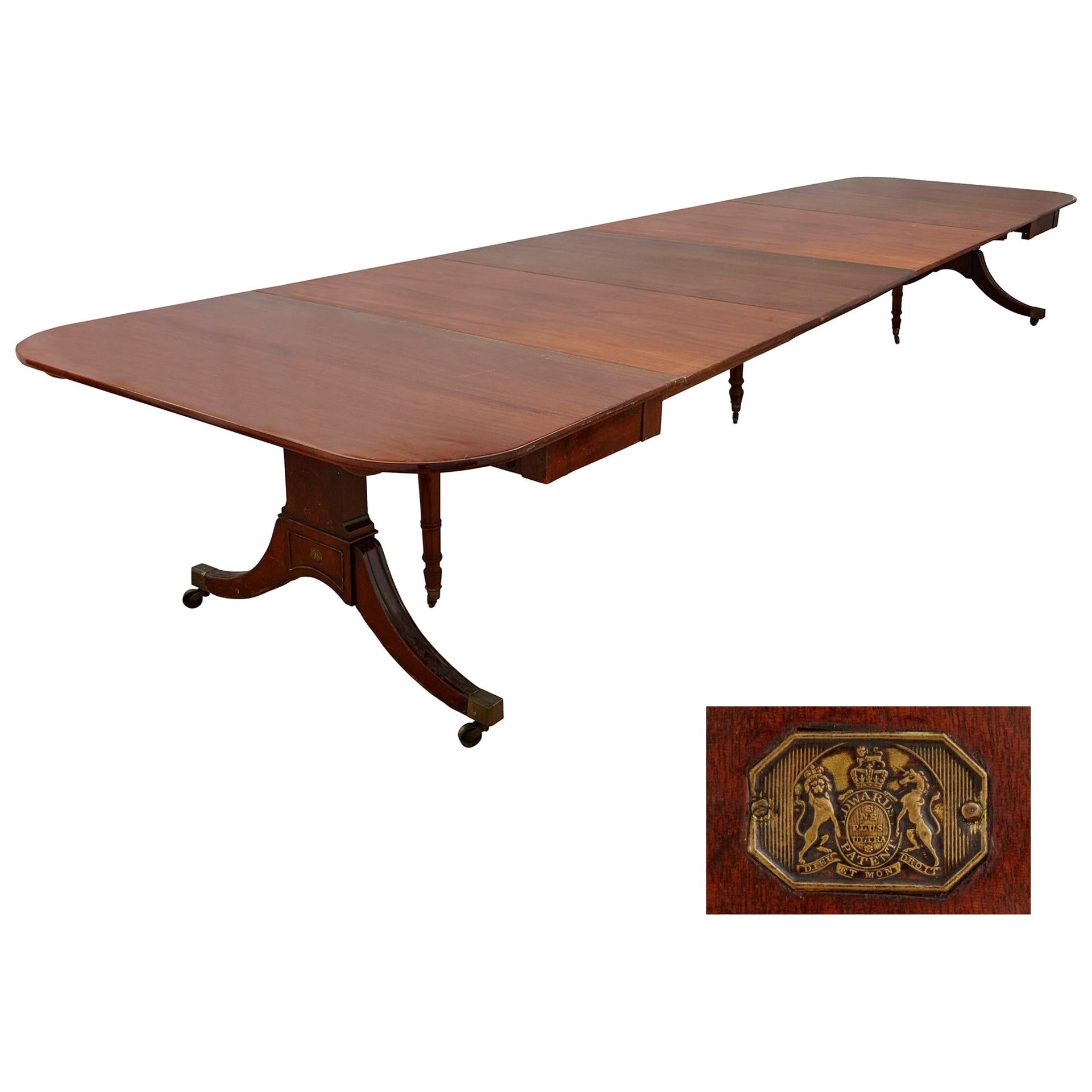 Table de salle à manger « Cumberland » en acajou du début du XIXe siècle par David Edwards
