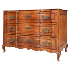 Early 19th Century Curved Cherry Wood Chest of Drawers