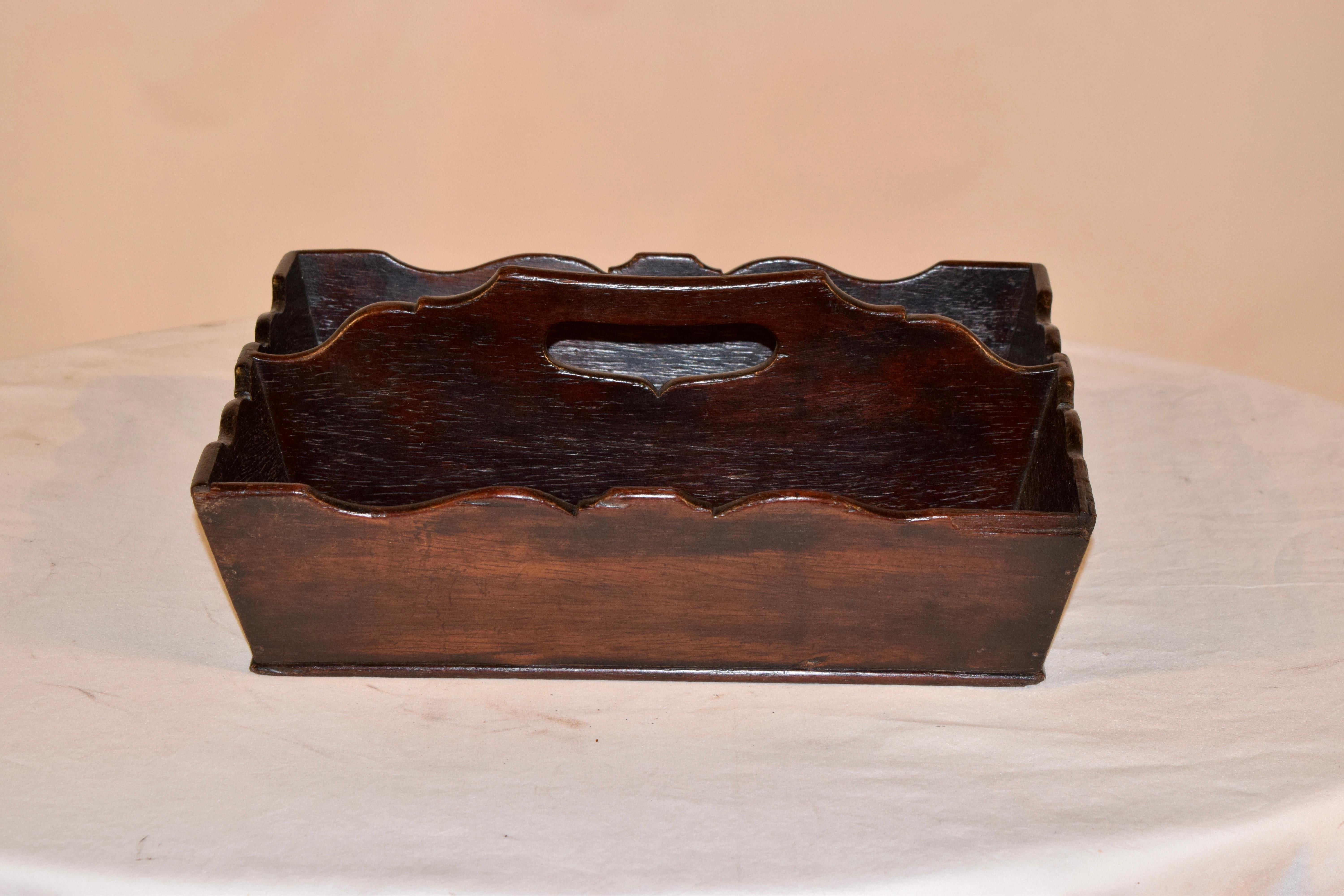 antique wooden cutlery box