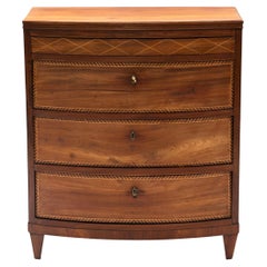 Early 19th Century Danish Empire Chest in Mahogany with Marquetry Inlay
