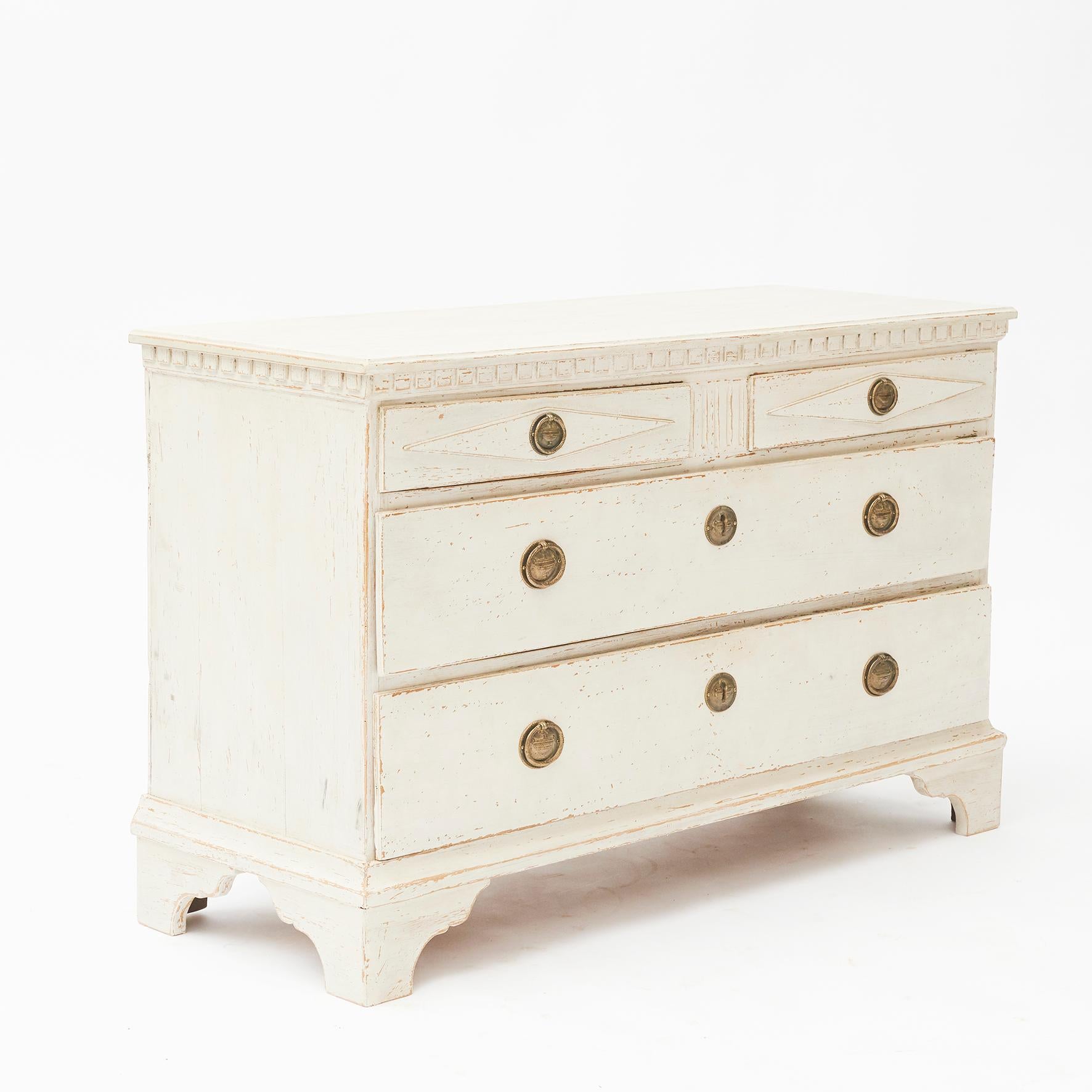 Painted Early 19th Century Danish Empire Chest of Drawers