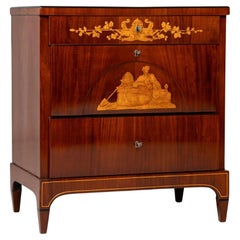 Early 19th Century Danish Empire Chest of Drawers with Marquetry, circa 1820