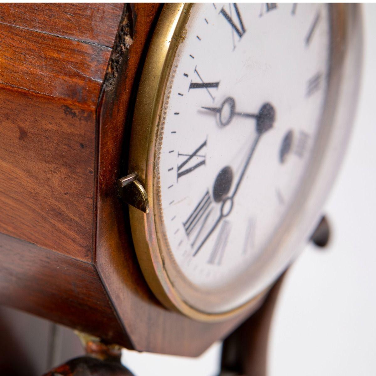 Early 19th Century Danish Empire Console Clock in Mahogany For Sale 7