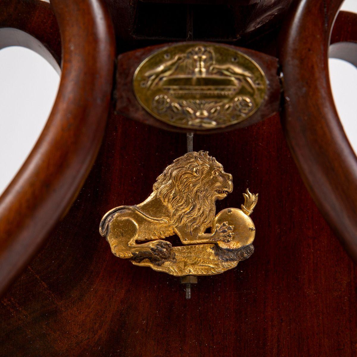 Early 19th Century Danish Empire Console Clock in Mahogany For Sale 3