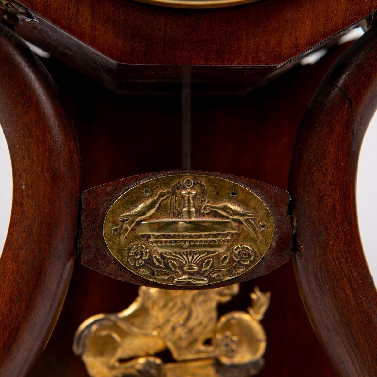 Early 19th Century Danish Empire Console Clock in Mahogany For Sale 4