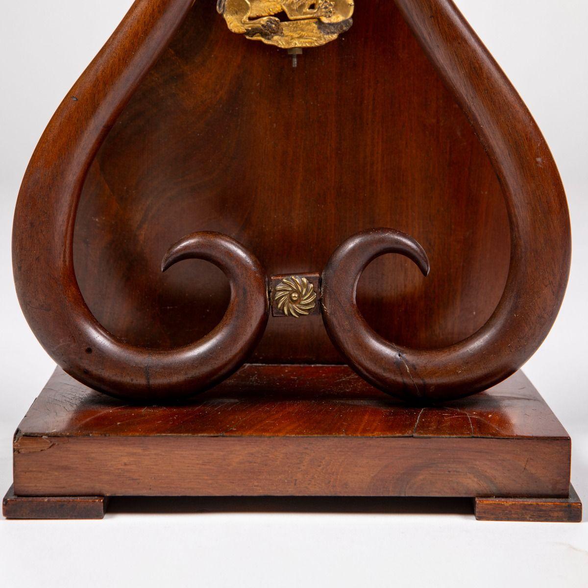 Early 19th Century Danish Empire Console Clock in Mahogany For Sale 5