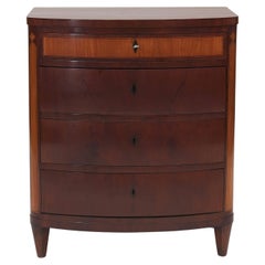 Early 19th Century Danish Empire Mahogany Bow Front Chest of Drawers