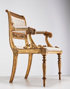 Early 19th Century Danish Giltwood Armchair by Gustav Friederich Hetsch