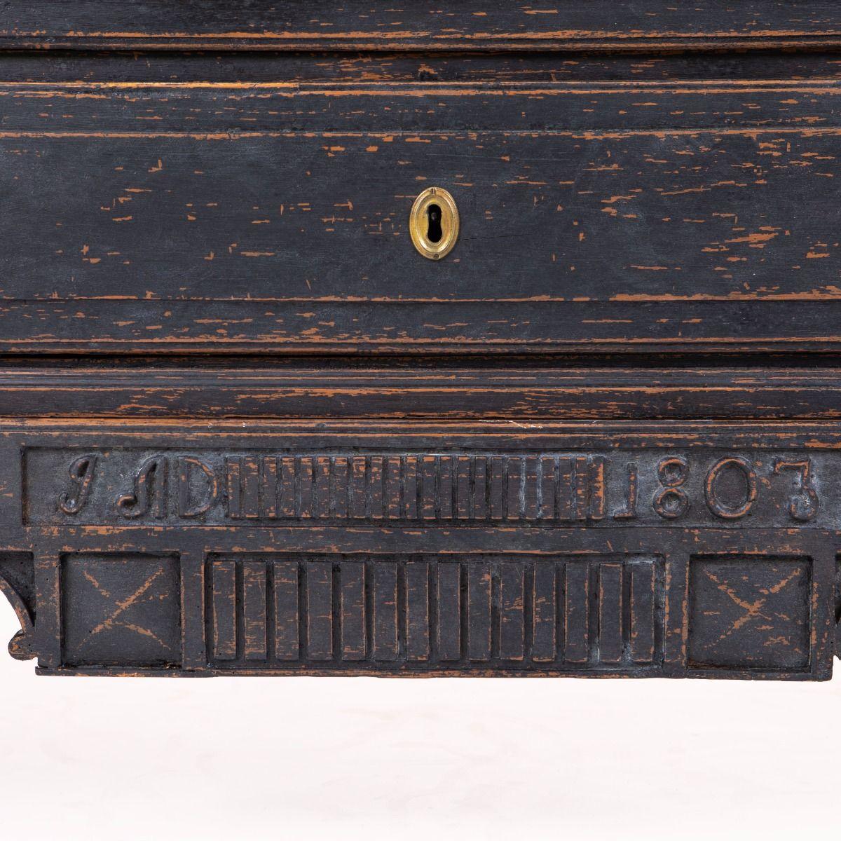 Early 19th Century Danish Gustavian Chest of Drawers, 1803 For Sale 3