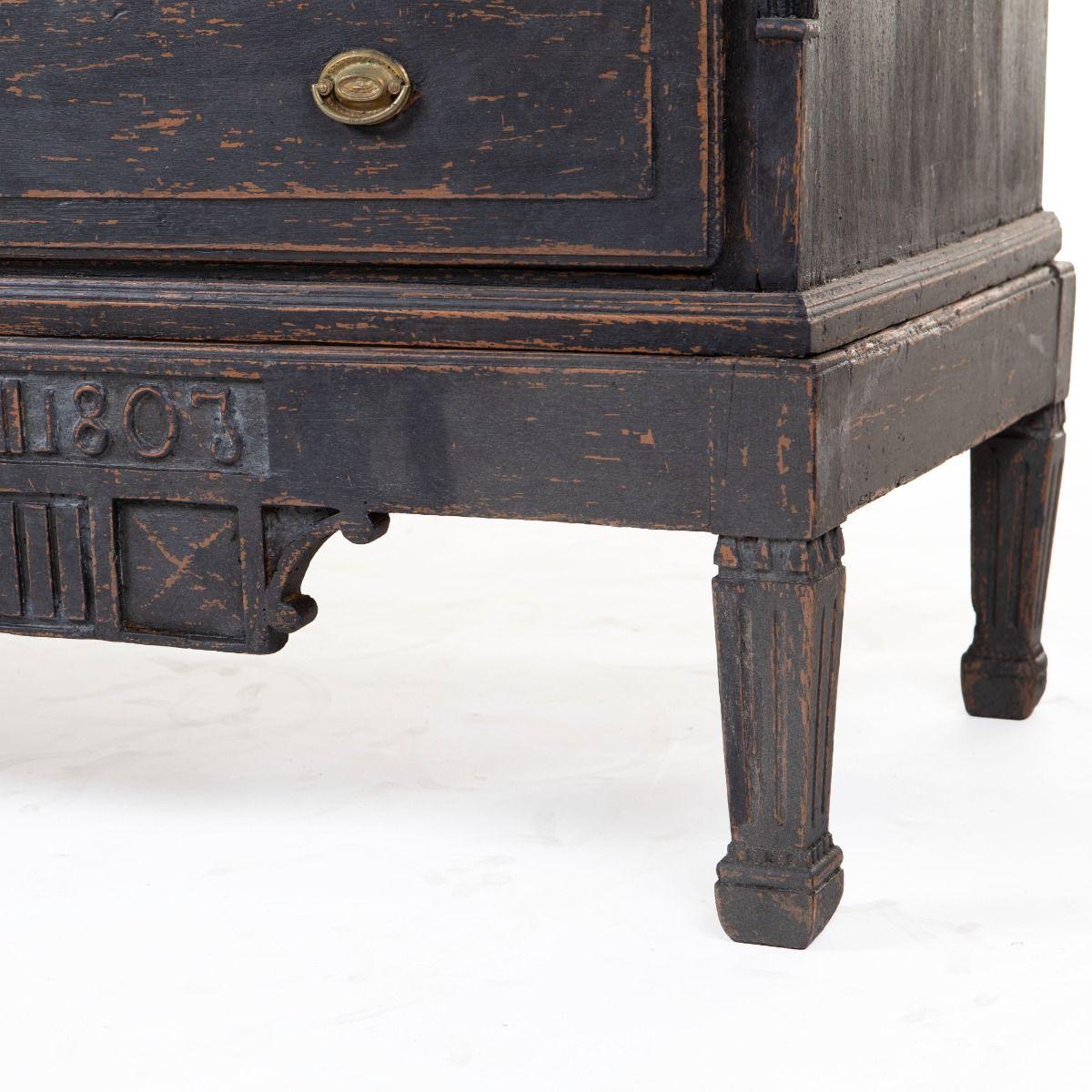 Early 19th Century Danish Gustavian Chest of Drawers, 1803 For Sale 4