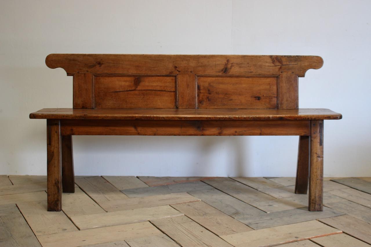 Early 19th Century Danish Hall Bench in Pine 1