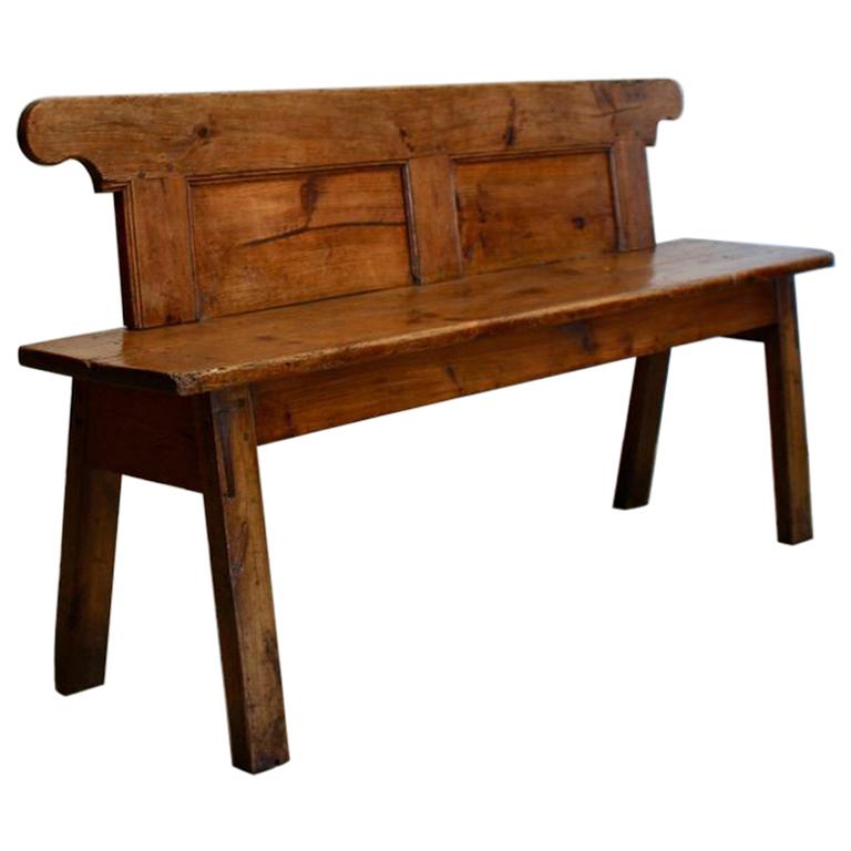 Early 19th Century Danish Hall Bench in Pine
